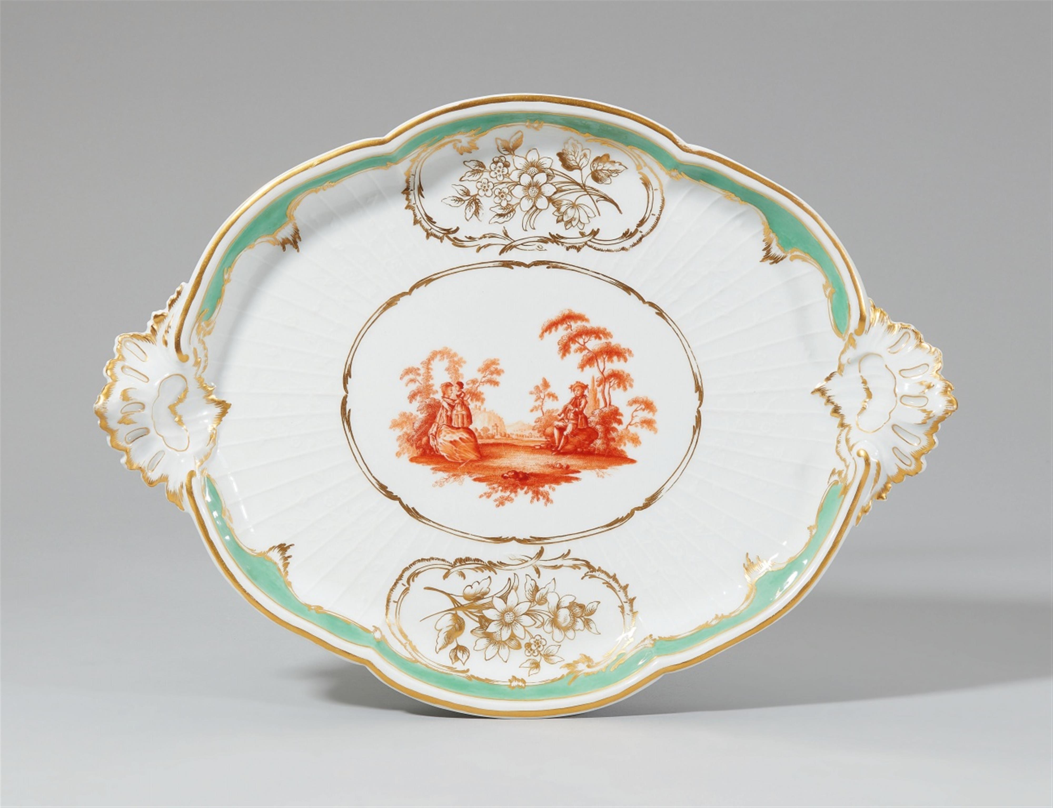 A Berlin KPM porcelain platter with Watteau scenes - image-1