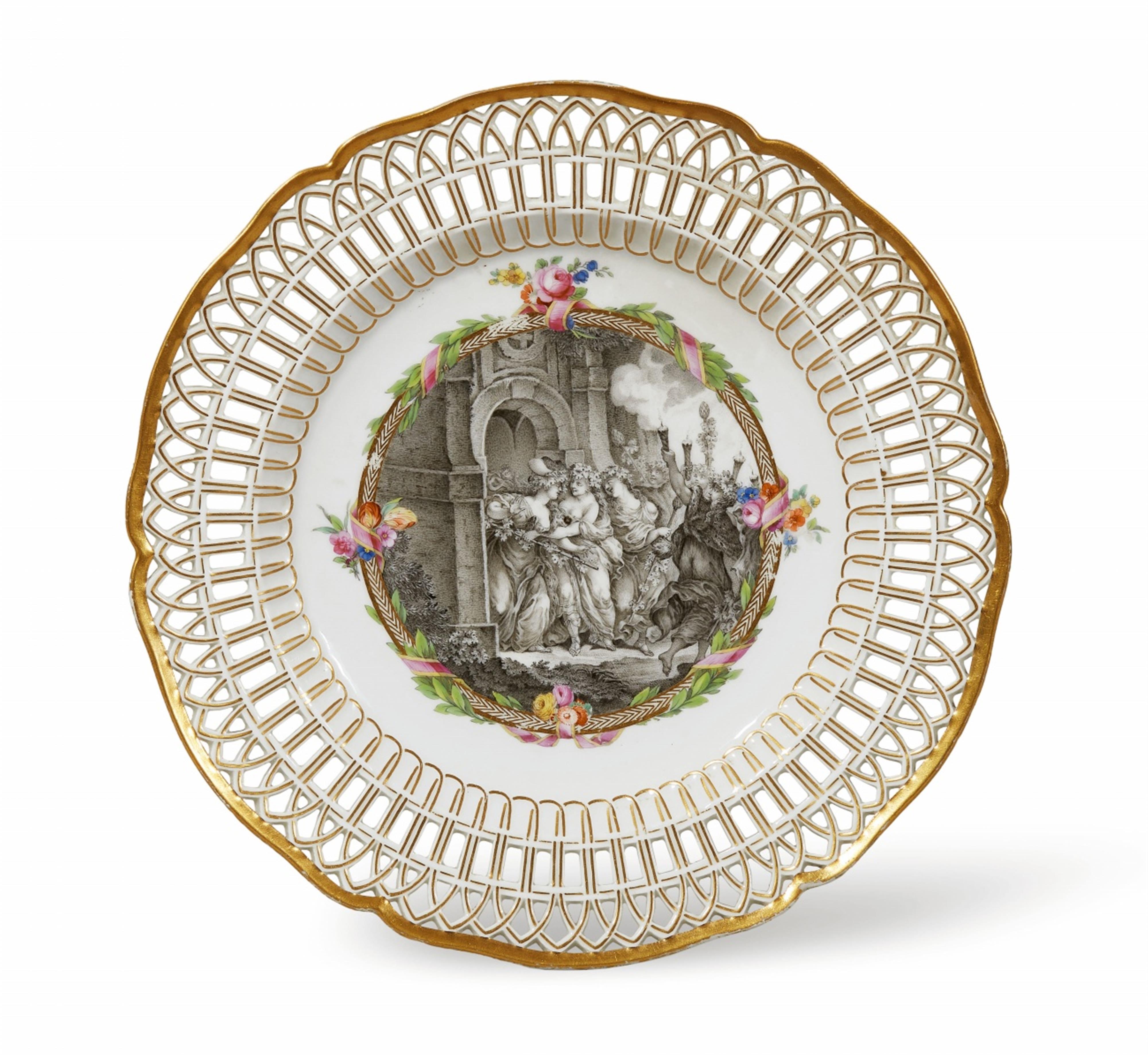 A Berlin KPM dessert plate from a dinner service with mythological decor made for Friedrich II - image-1