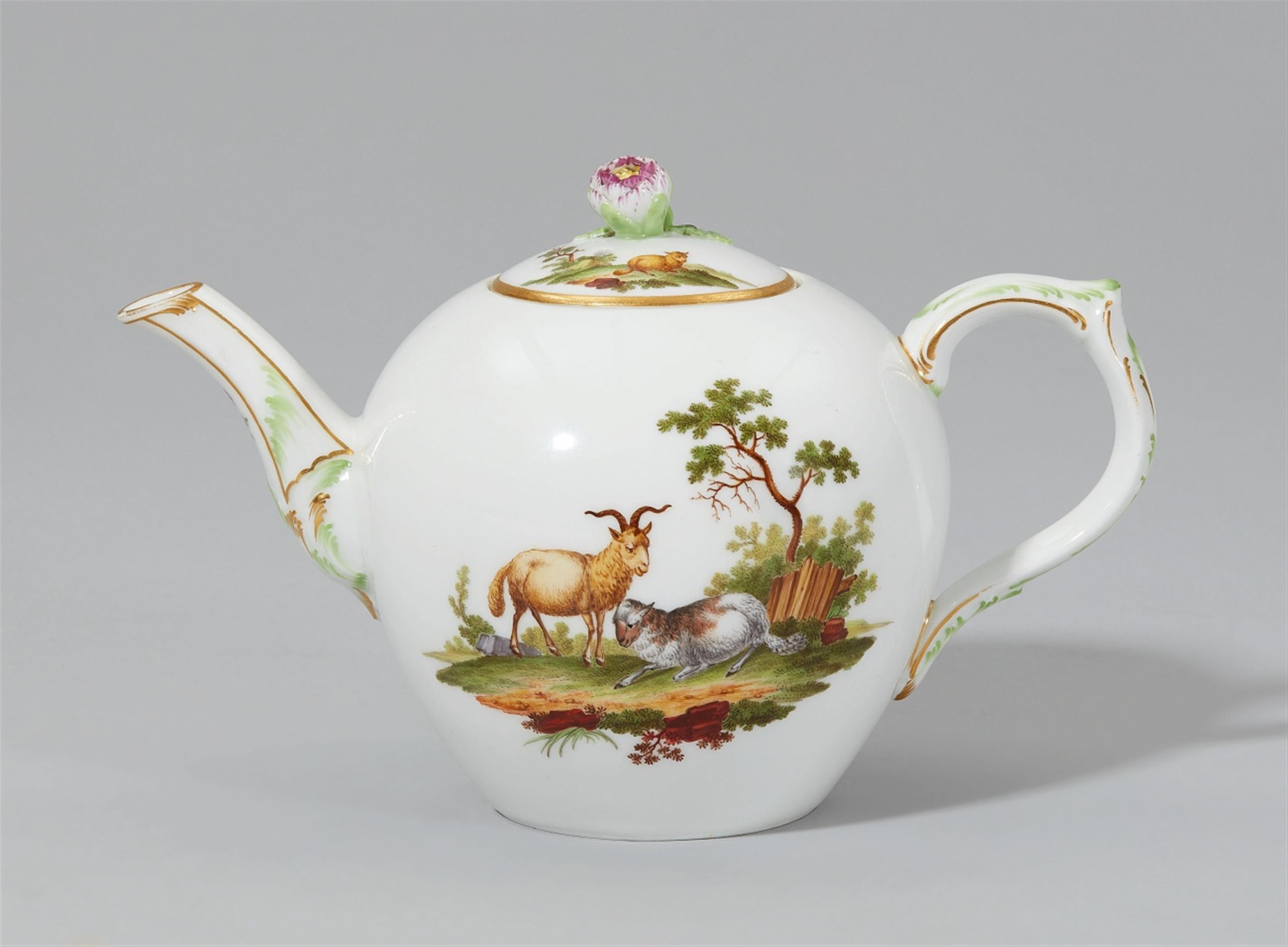 A Berlin KPM porcelain teapot with a pastoral scene - image-1