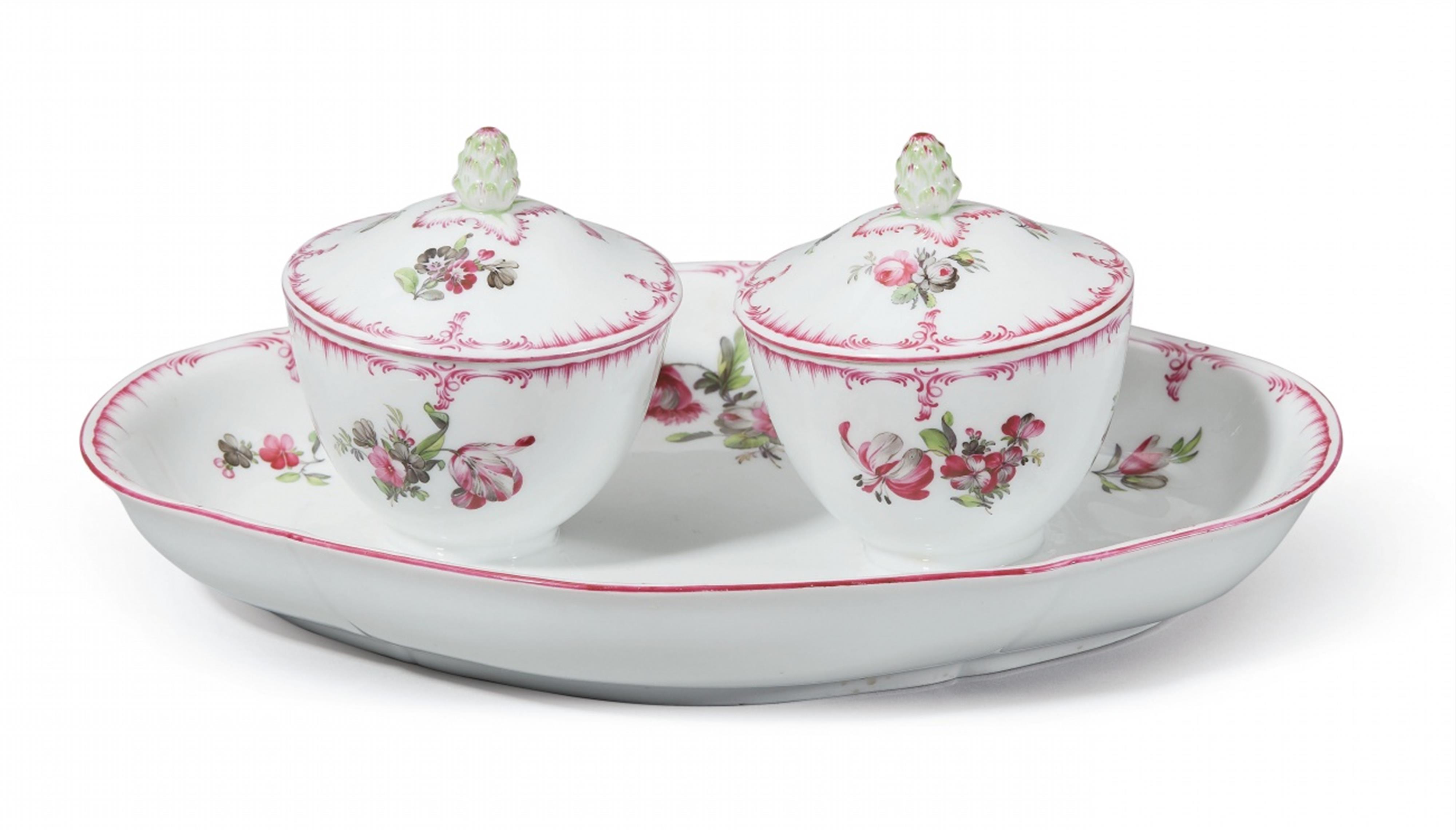 A Berlin KPM porcelain platter with confit bowls - image-1