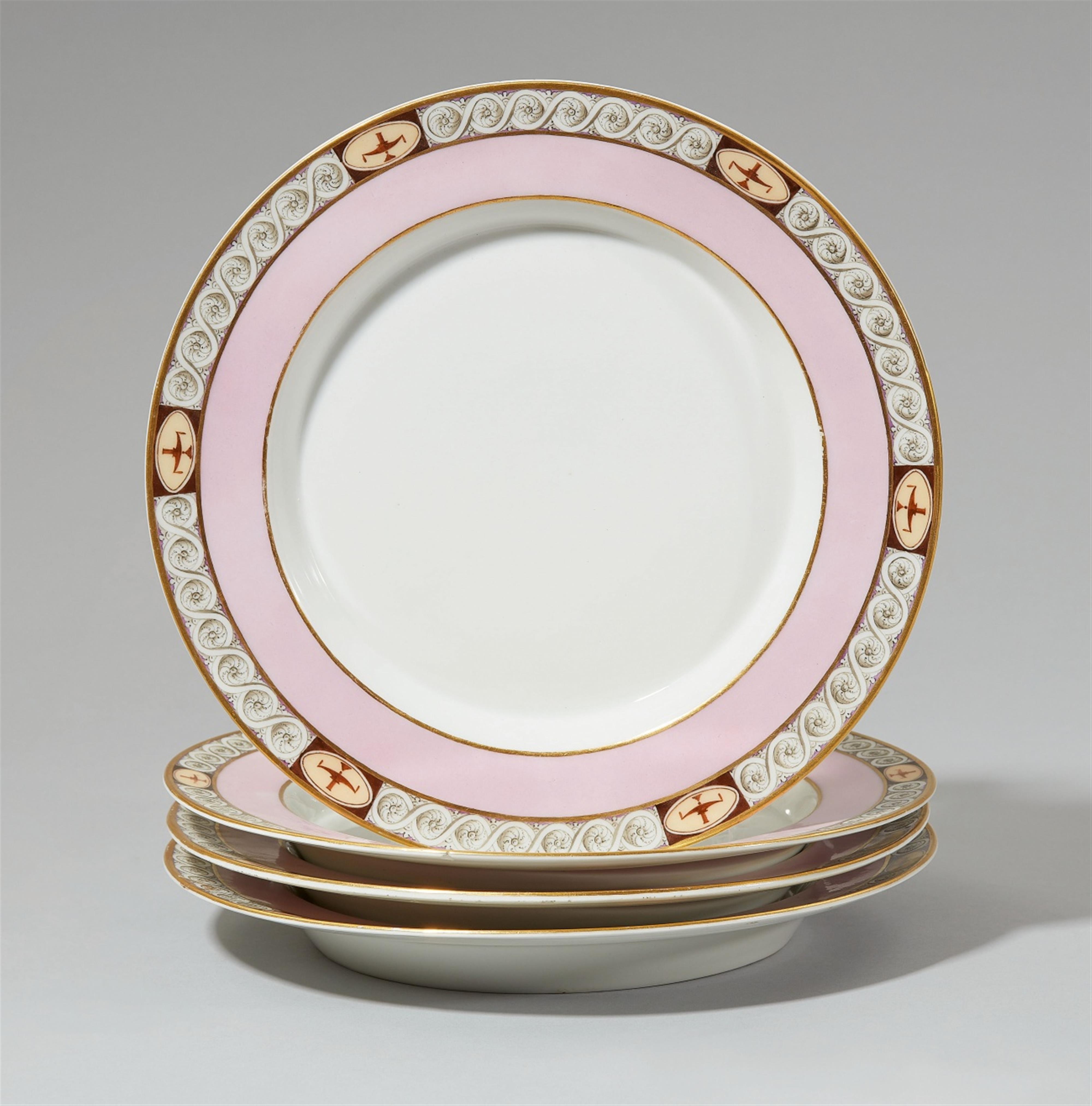 Four dinner plates from the service for the Princes Reuß j. L. - image-1