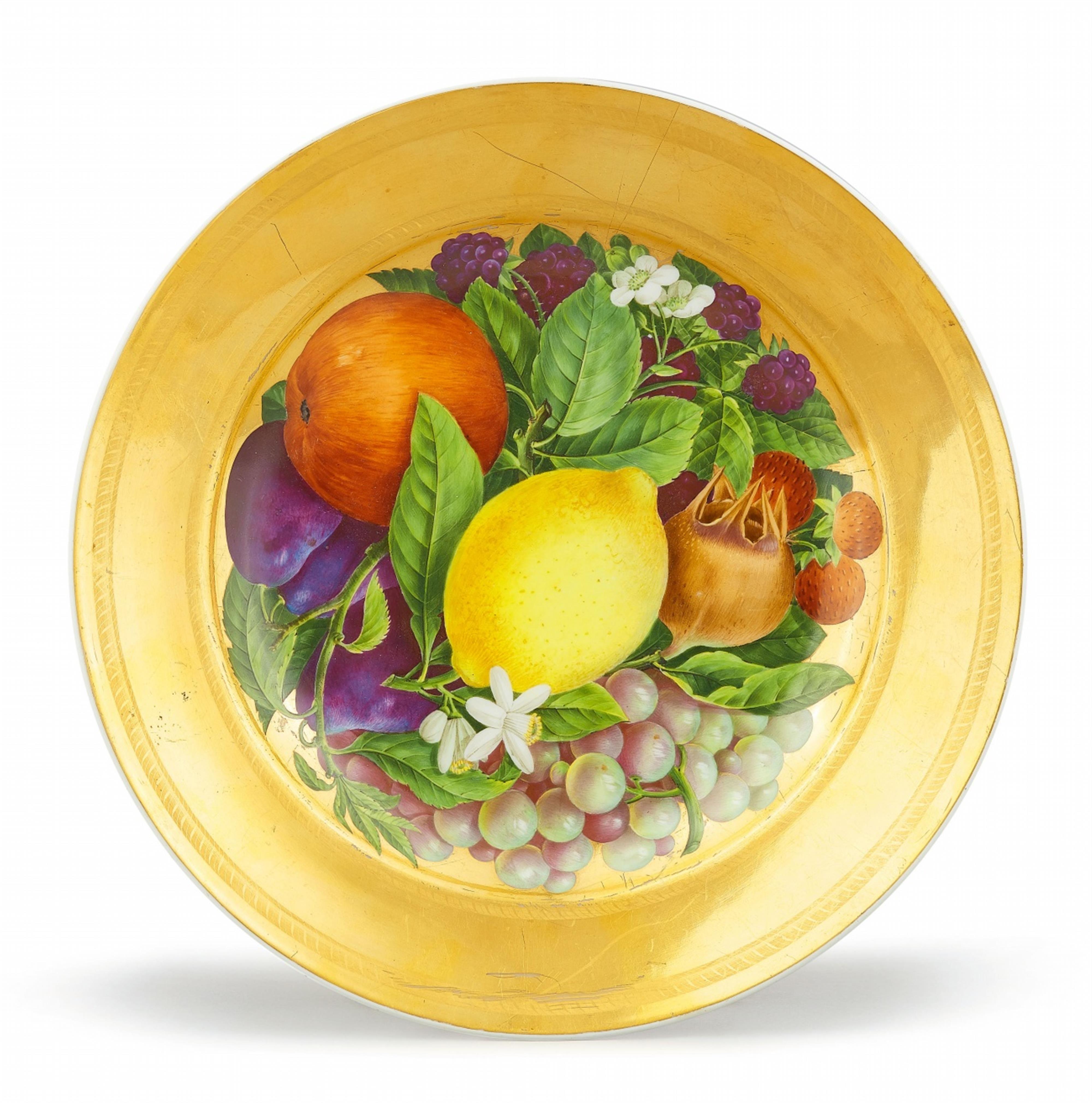 A Berlin KPM porcelain dessert plate with fruit decor - image-1
