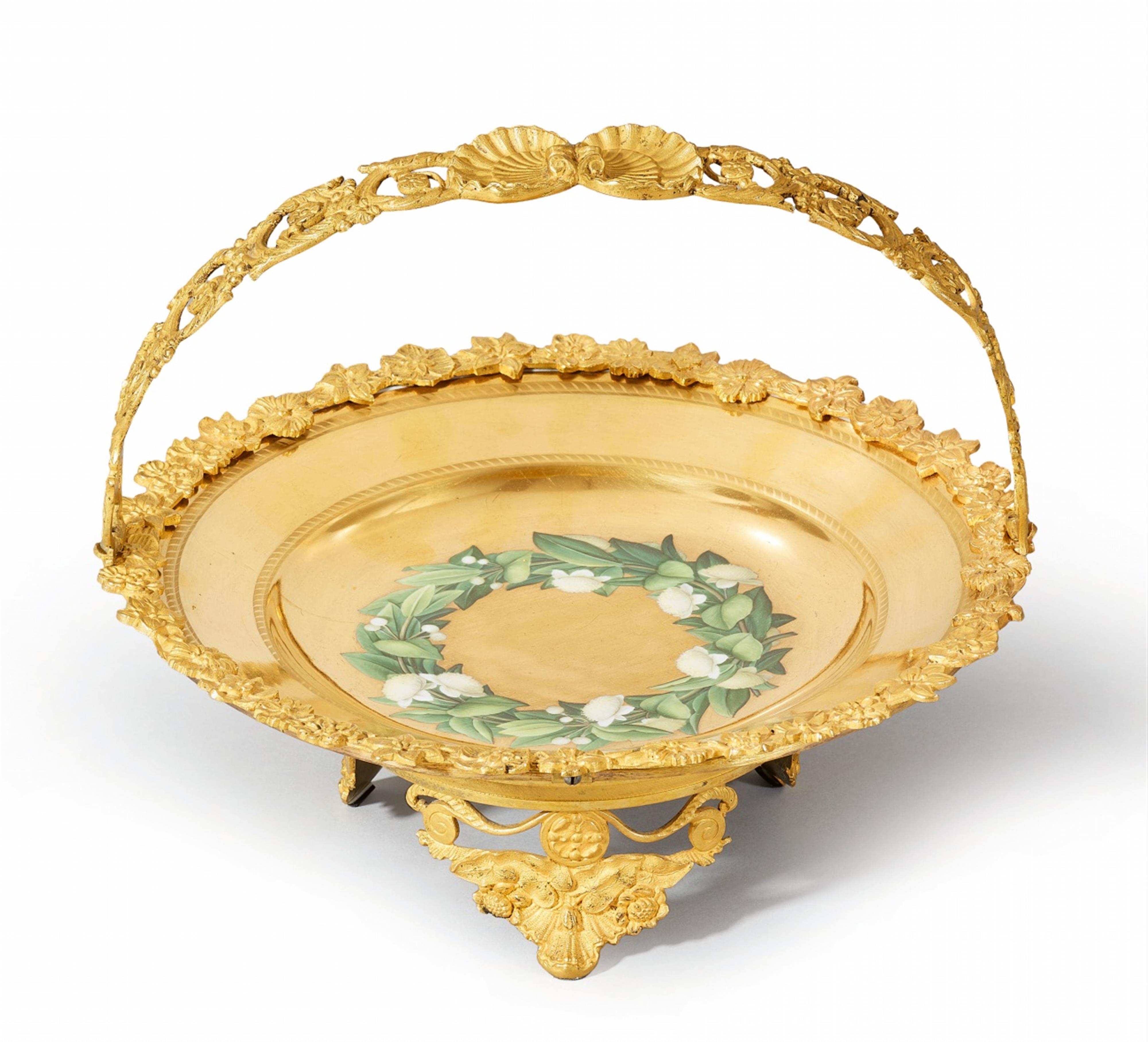 A Berlin KPM porcelain plate with bronze mountings - image-1