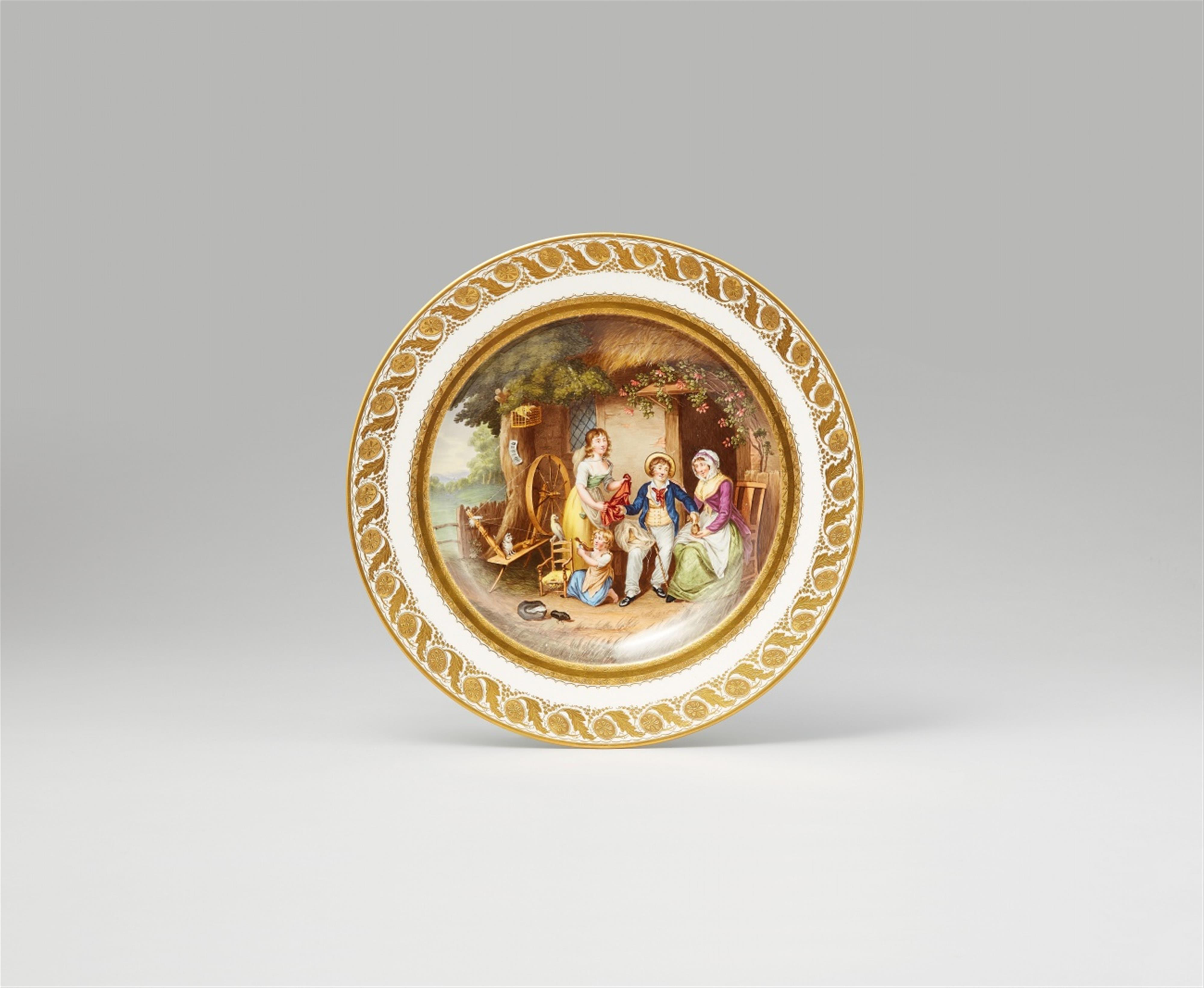 A Vienna porcelain plate with a painting reproduction - image-1