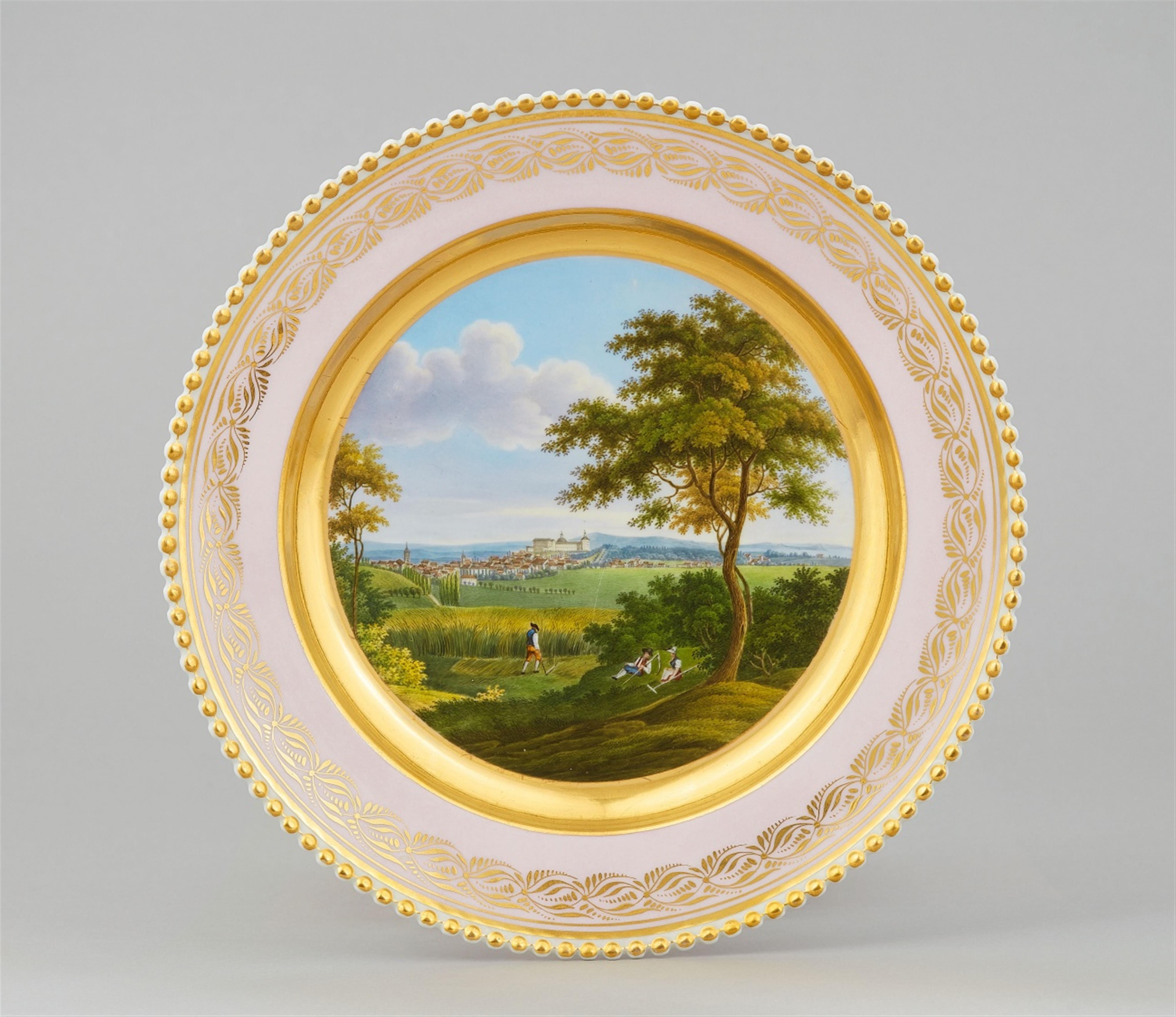 A Berlin KPM porcelain plate with a view of Gotha - image-1