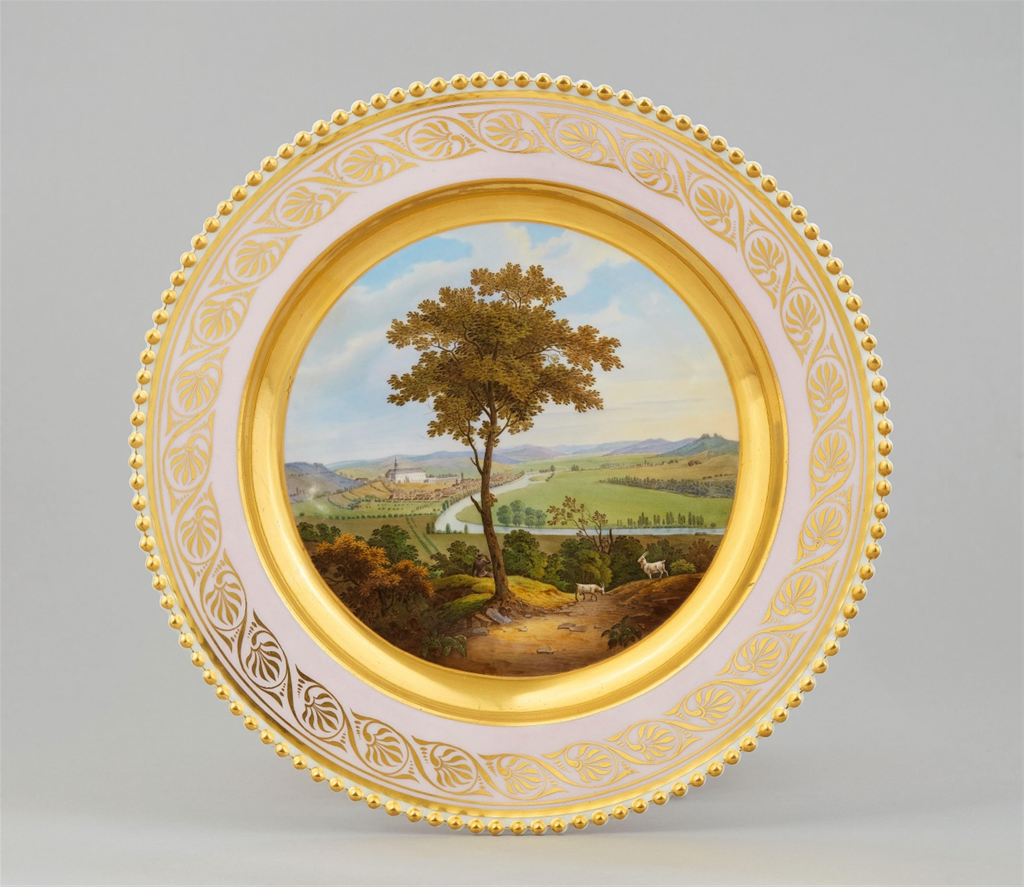 A Berlin KPM porcelain plate with a view of Rudolstadt - image-1