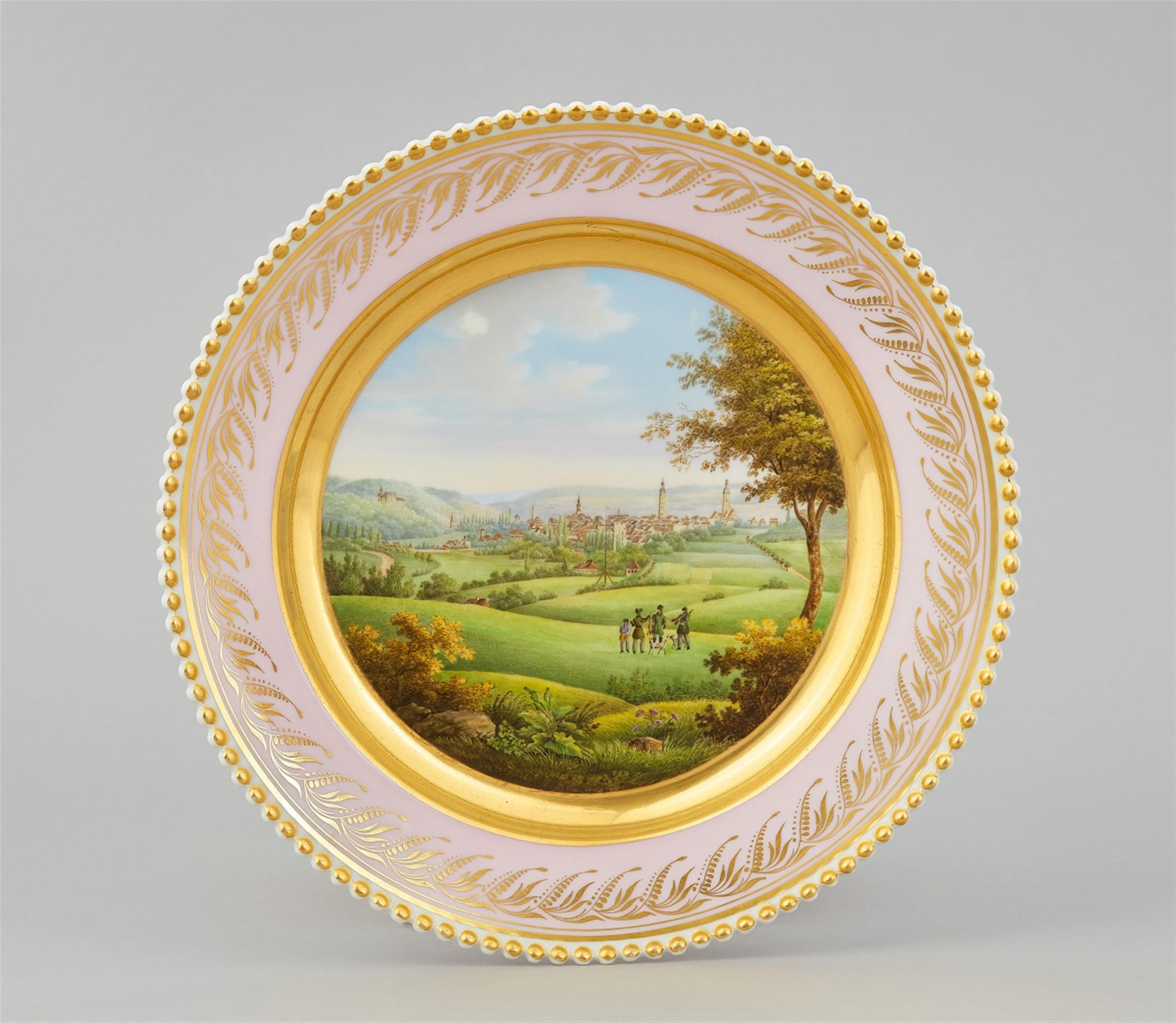 A Berlin KPM porcelain plate with a view of Gera - image-1