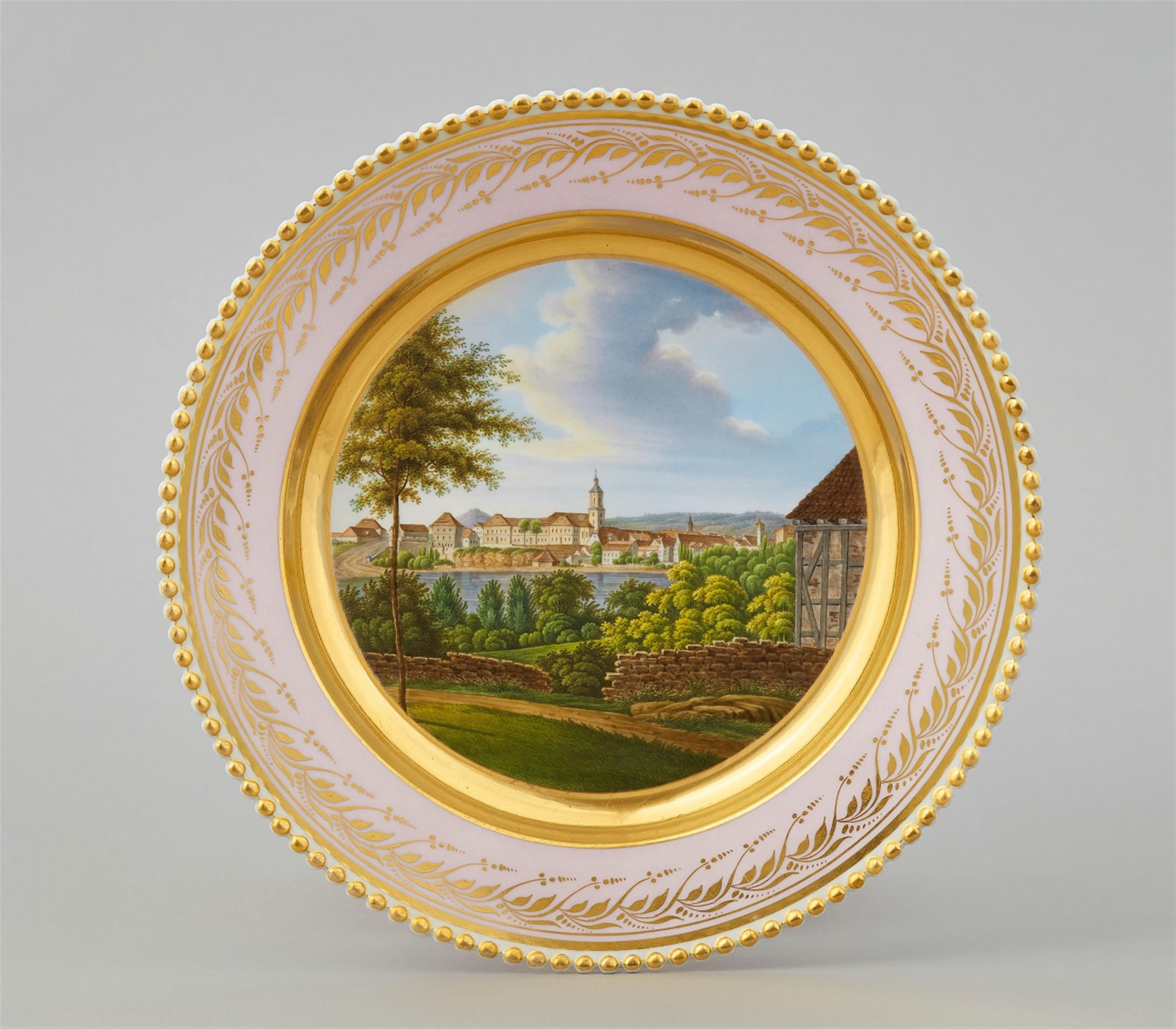 A Berlin KPM porcelain plate with a view of Salzungen - image-1