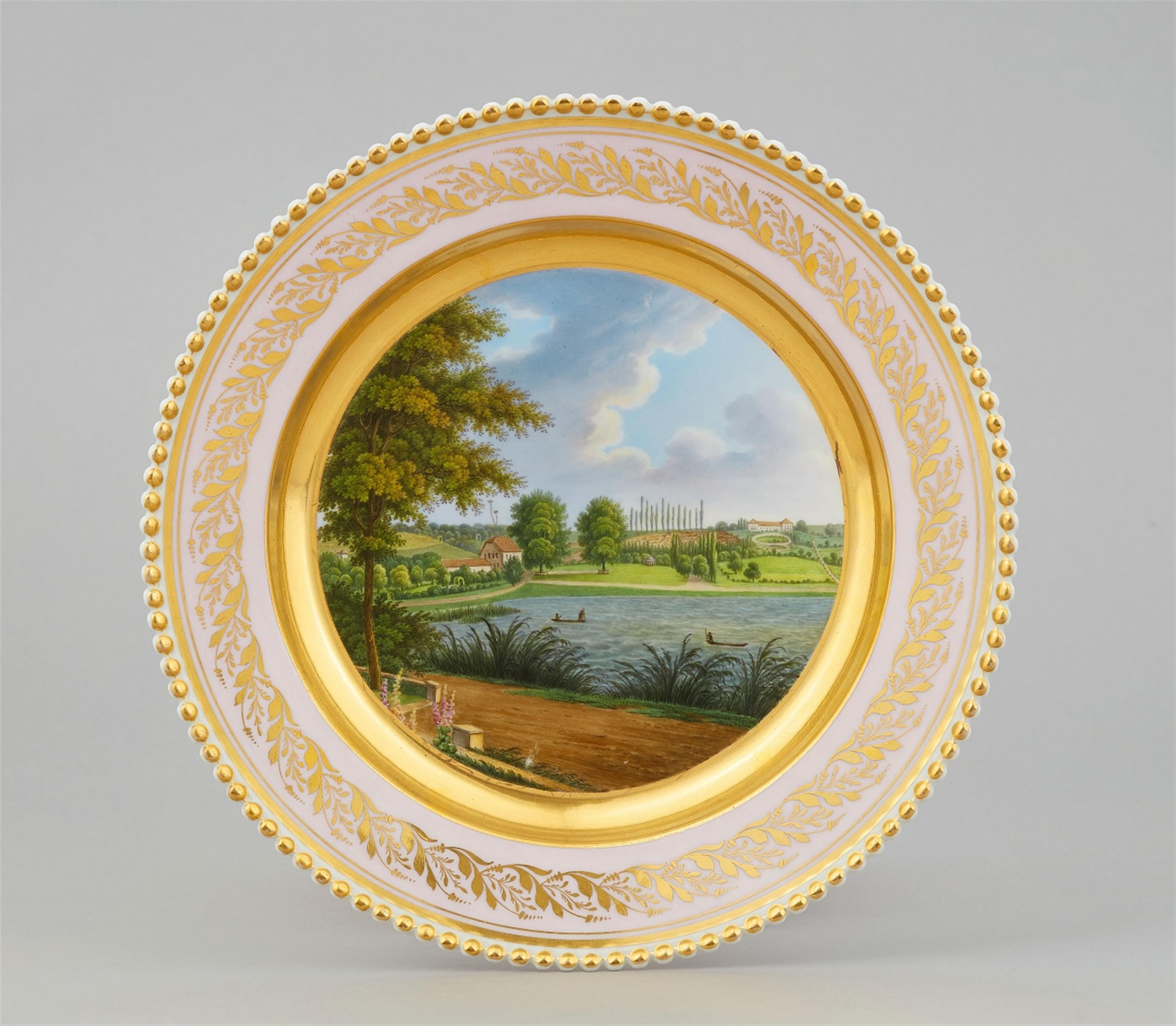 A Berlin KPM porcelain plate with a view of "Seeberg bei Salzungen" - image-1