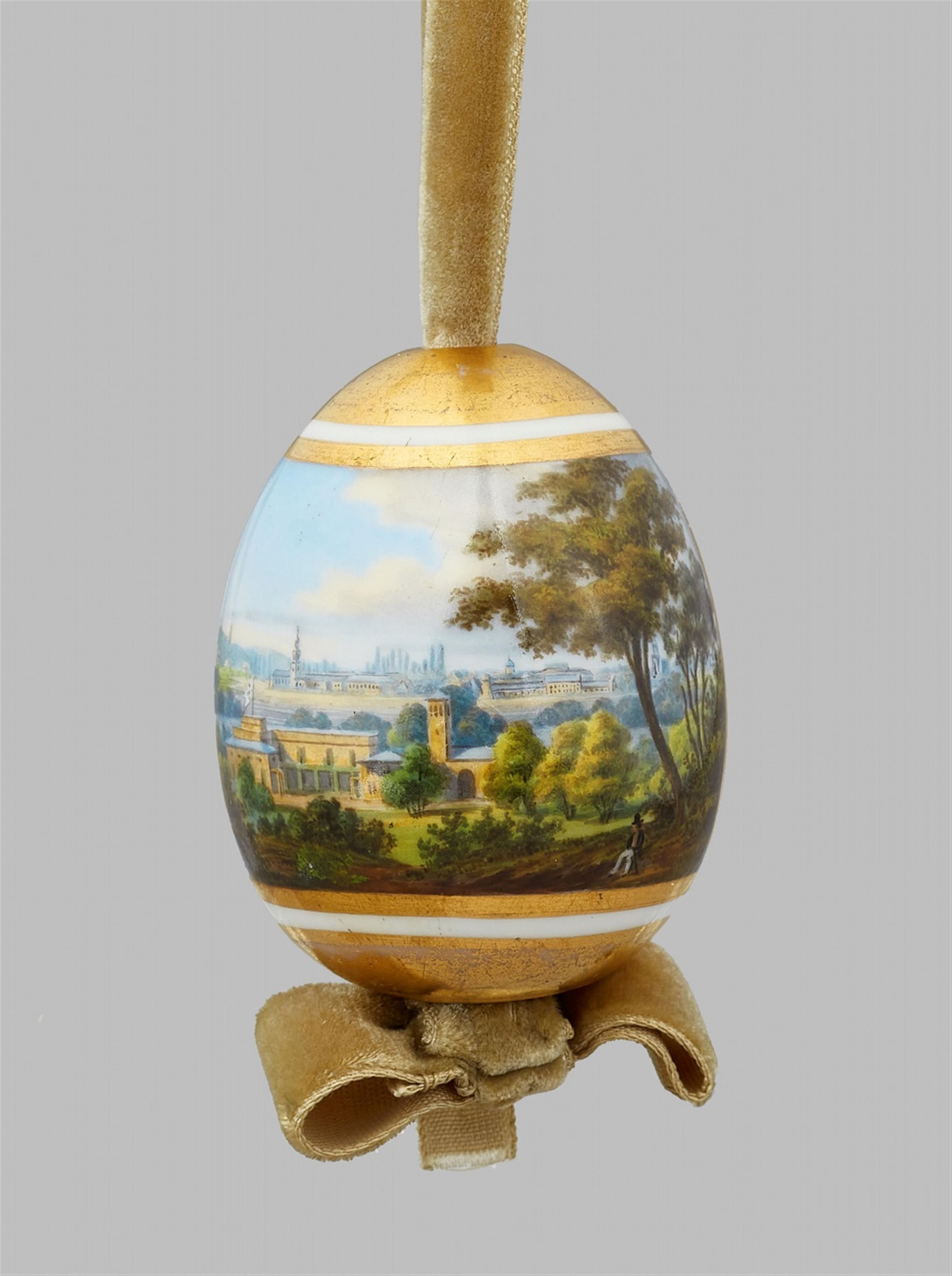 A porcelain easter egg with a view of Potsdam and Glinicke - image-1