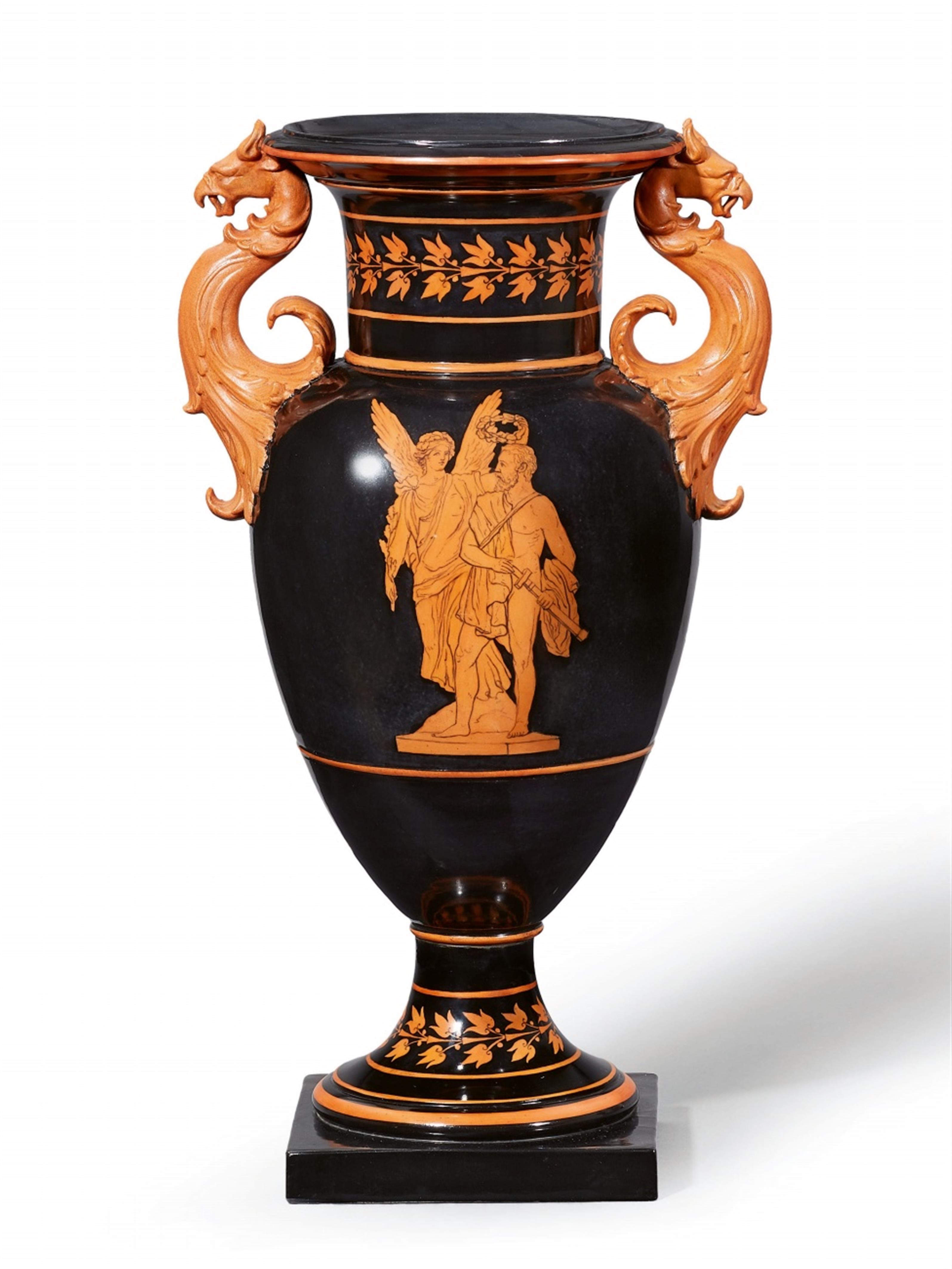 A rare KPM porcelain vase depicting Nike crowning the victor - image-1