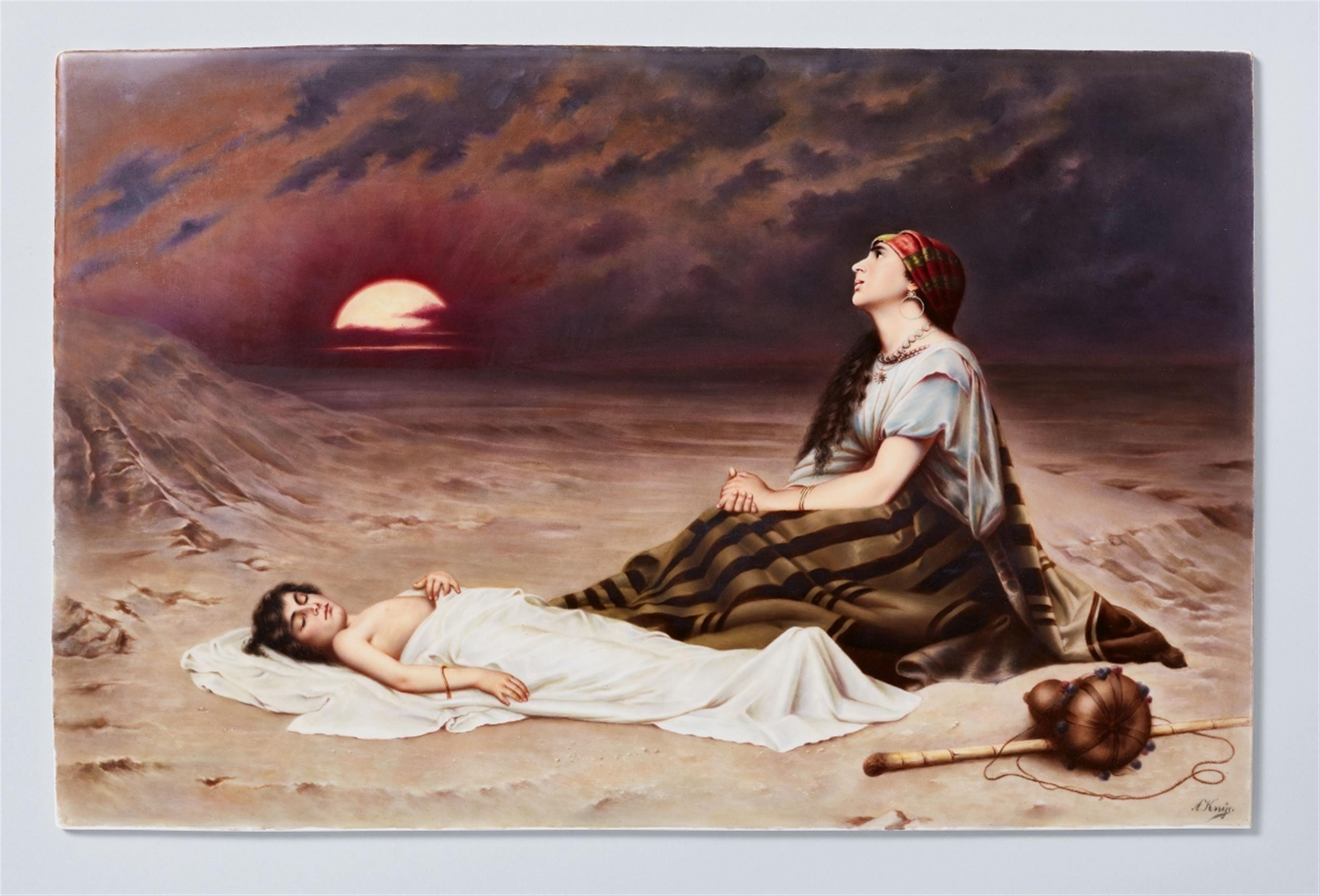 A Berlin KPM porcelain plaque with Hagar and Ishmael in the Desert - image-1