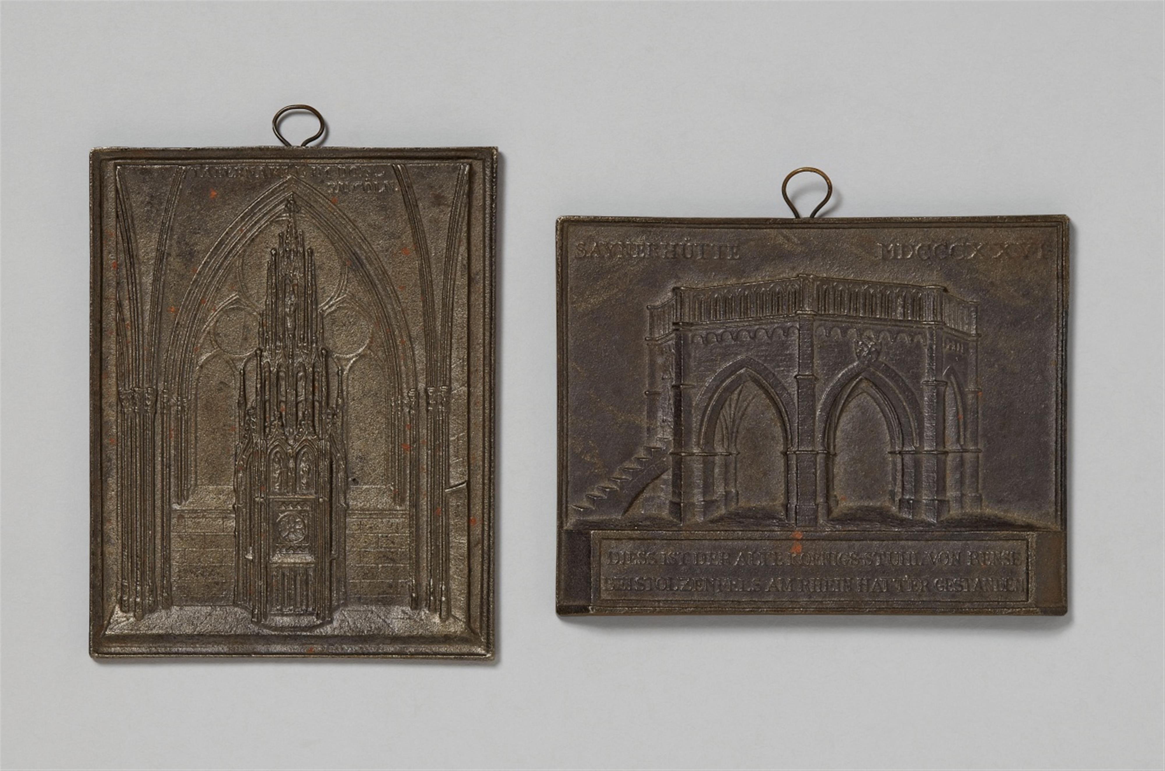 Two cast iron annual plaques - image-1