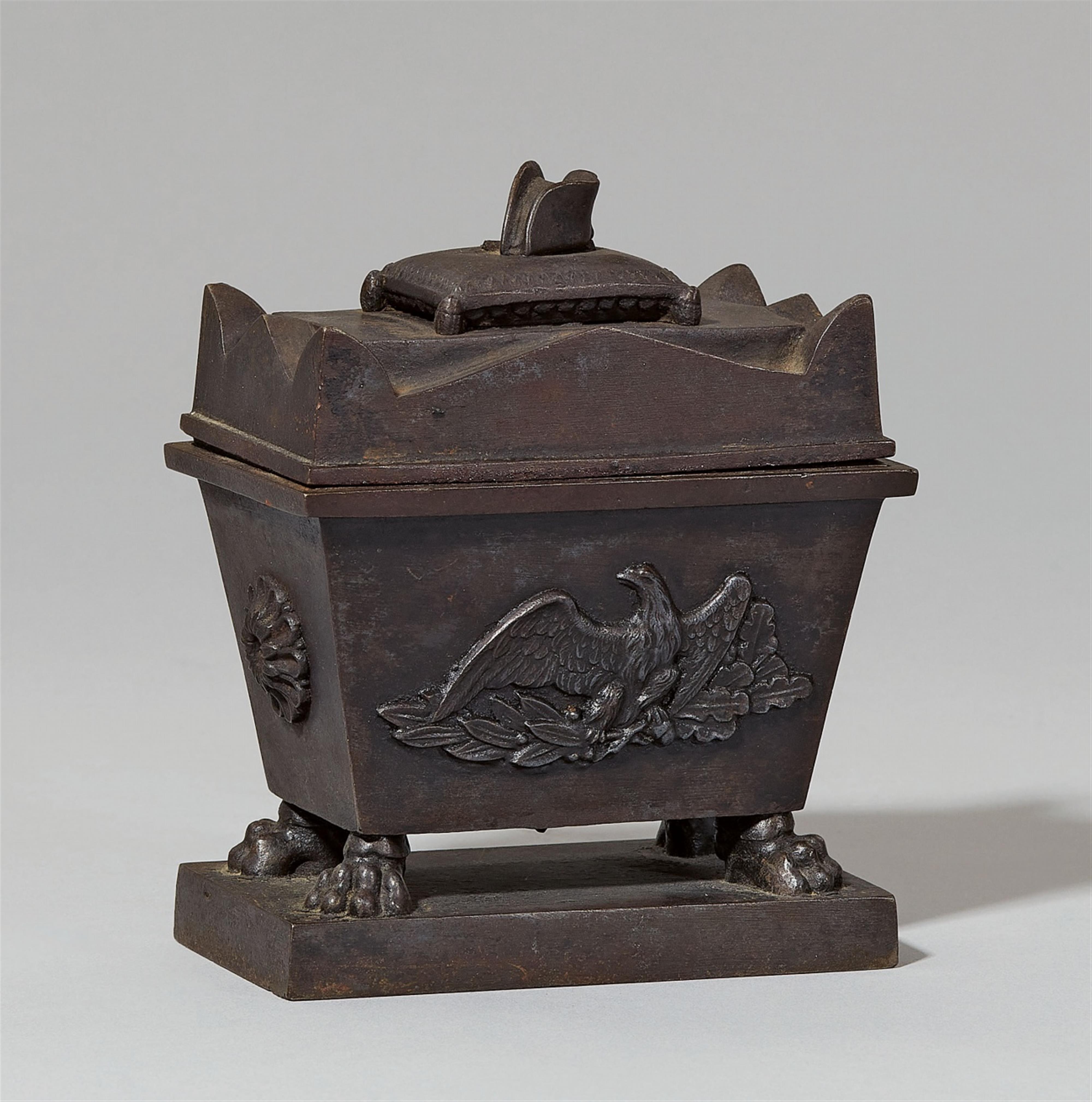 A cast iron inkwell formed as the sarcophagus of Napoleon - image-1