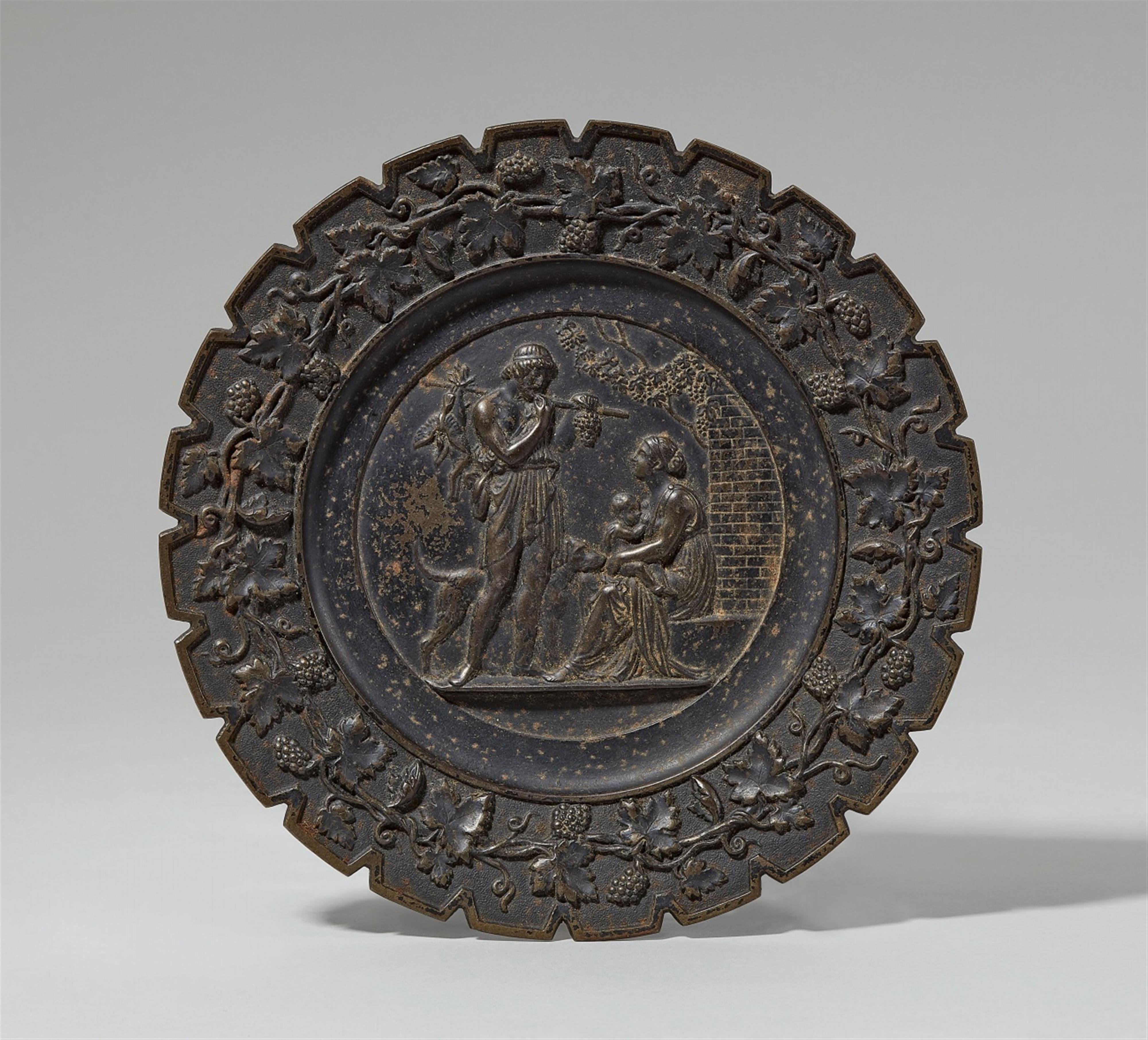 A cast iron plate with an allegory of autumn - image-1