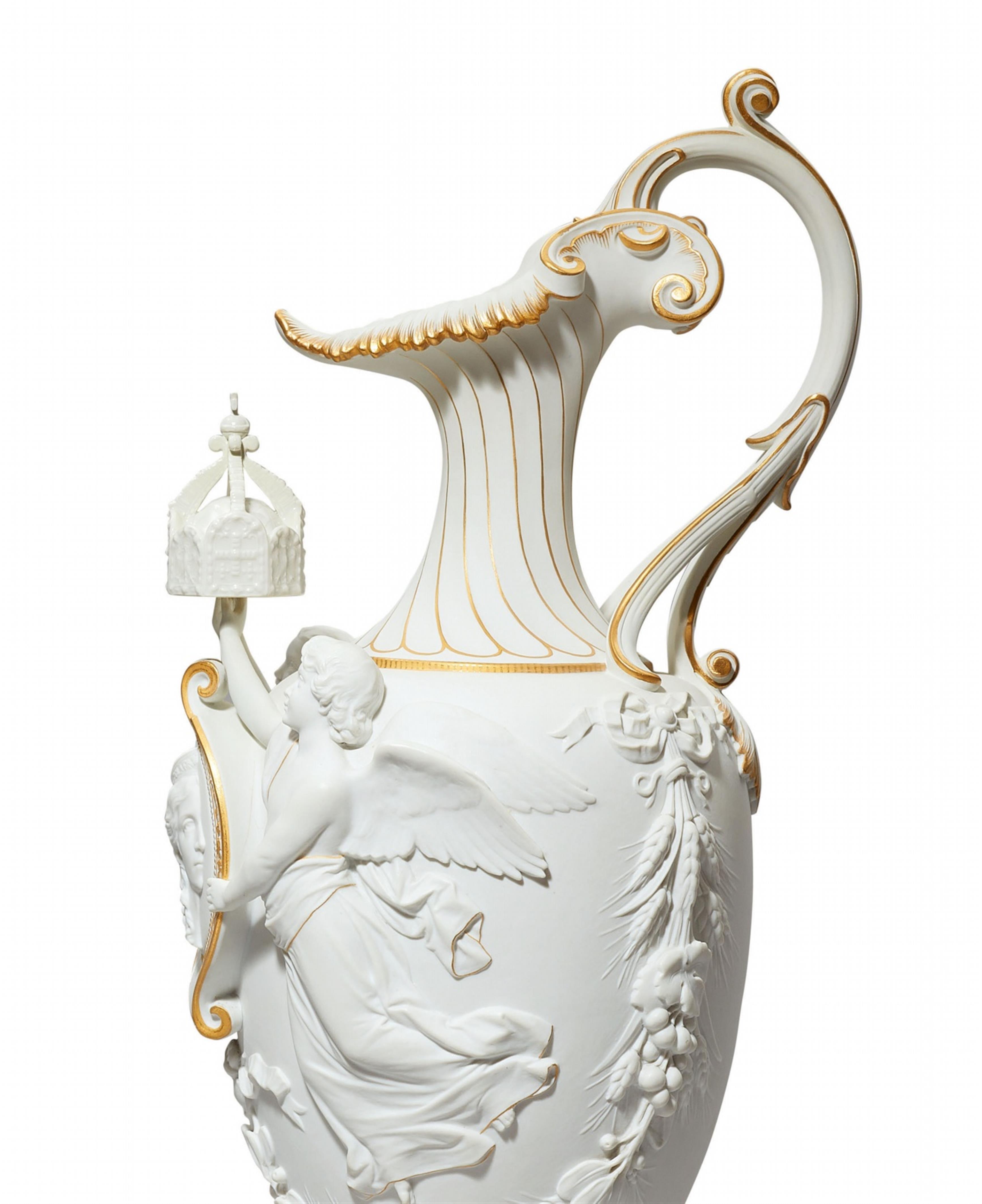 A magnificent Berlin KPM porcelain vase with a portrait of Empress Augusta - image-3