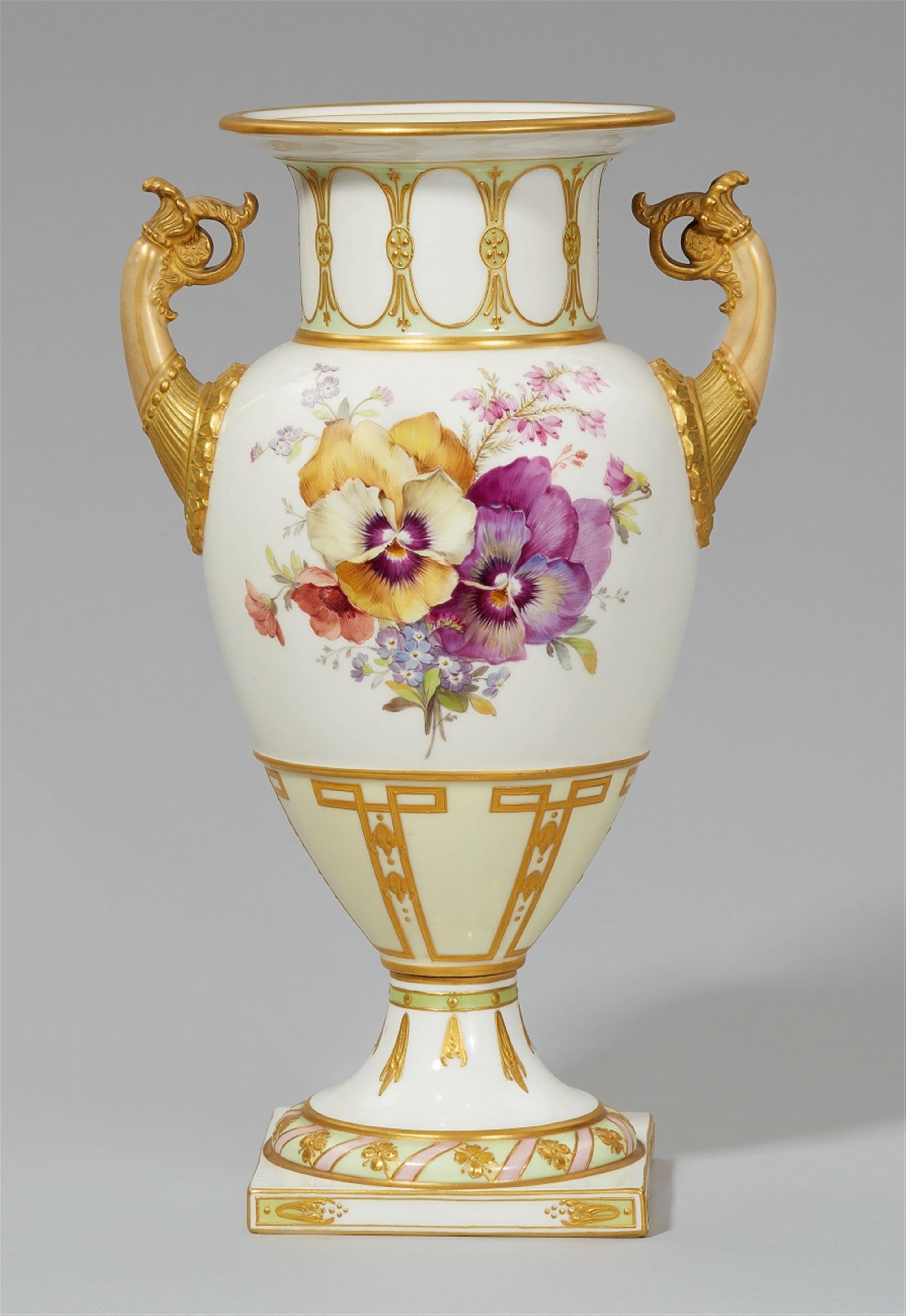 A Berlin KPM porcelain vase with naturalistic flowers - image-1