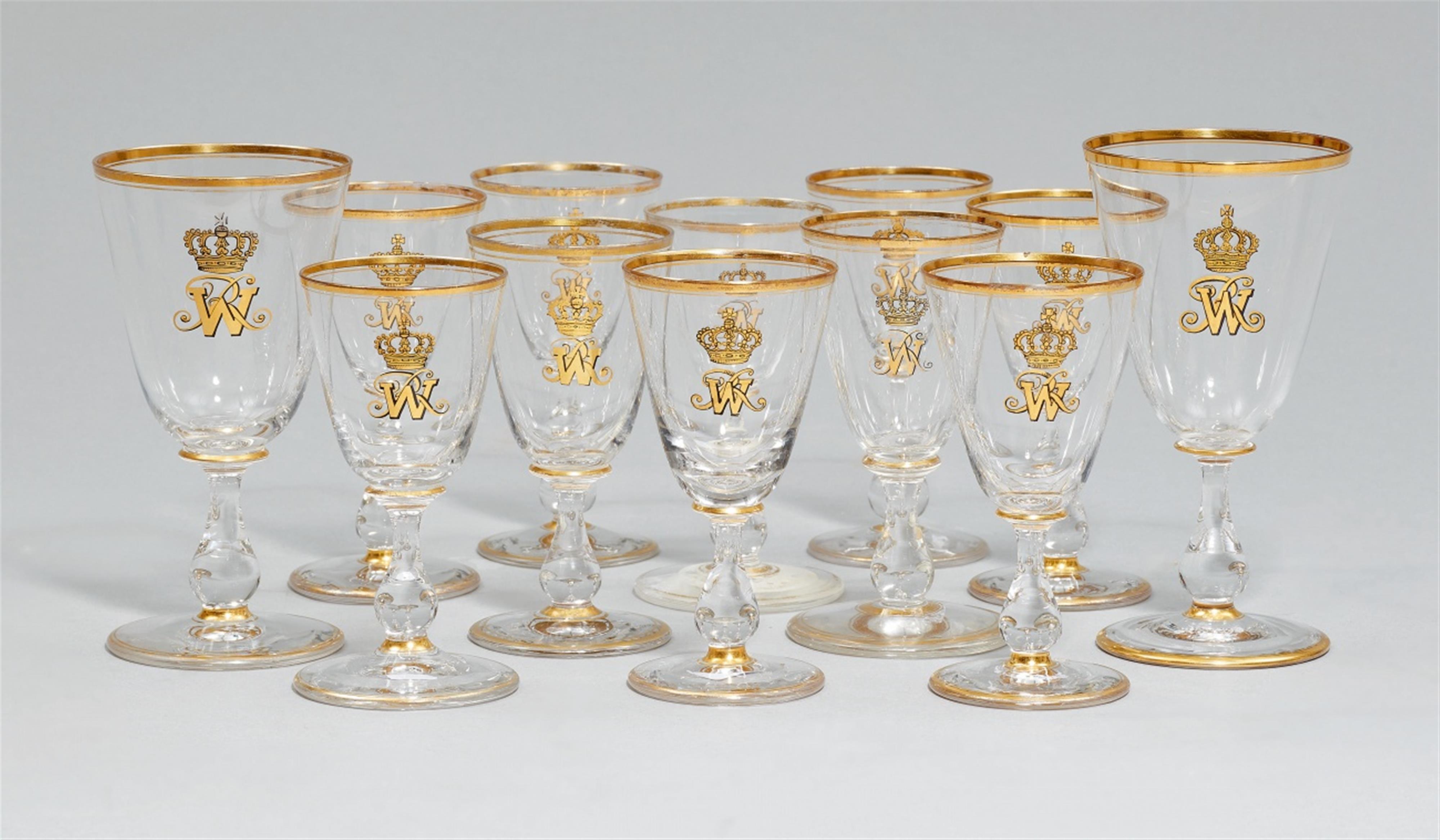 Twelve German glass goblets with the imperial monogram - image-1