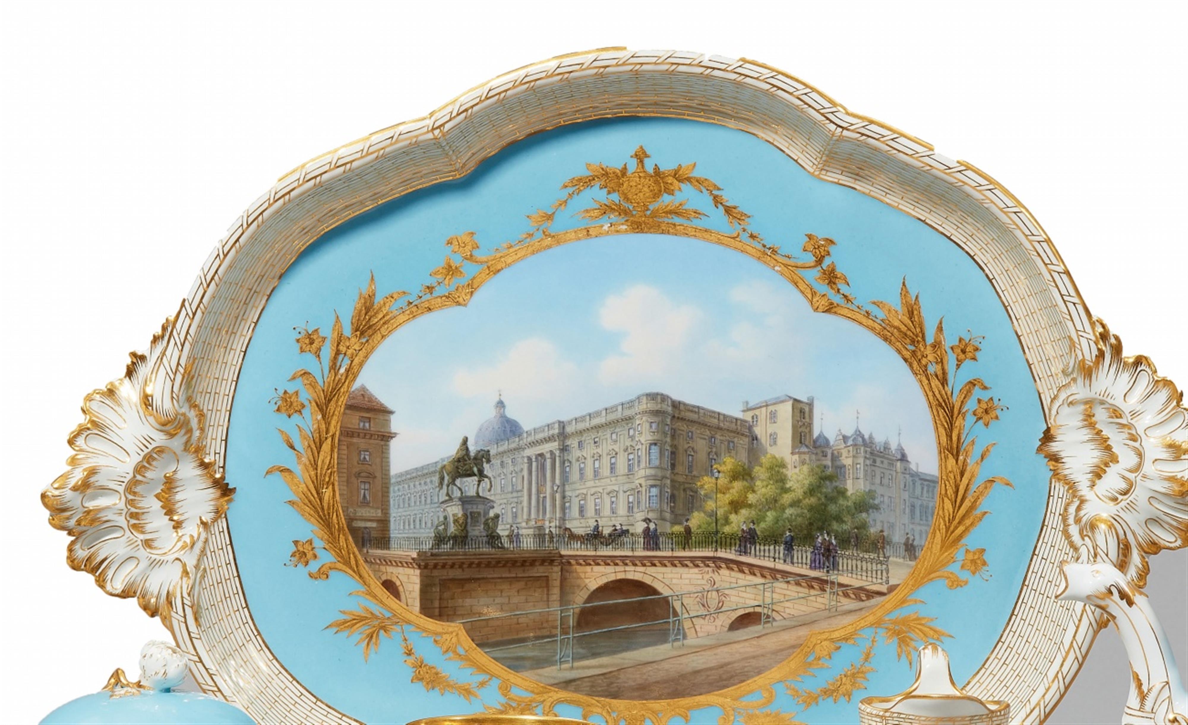 A Berlin KPM porcelain solitaire with views of Berlin - image-2