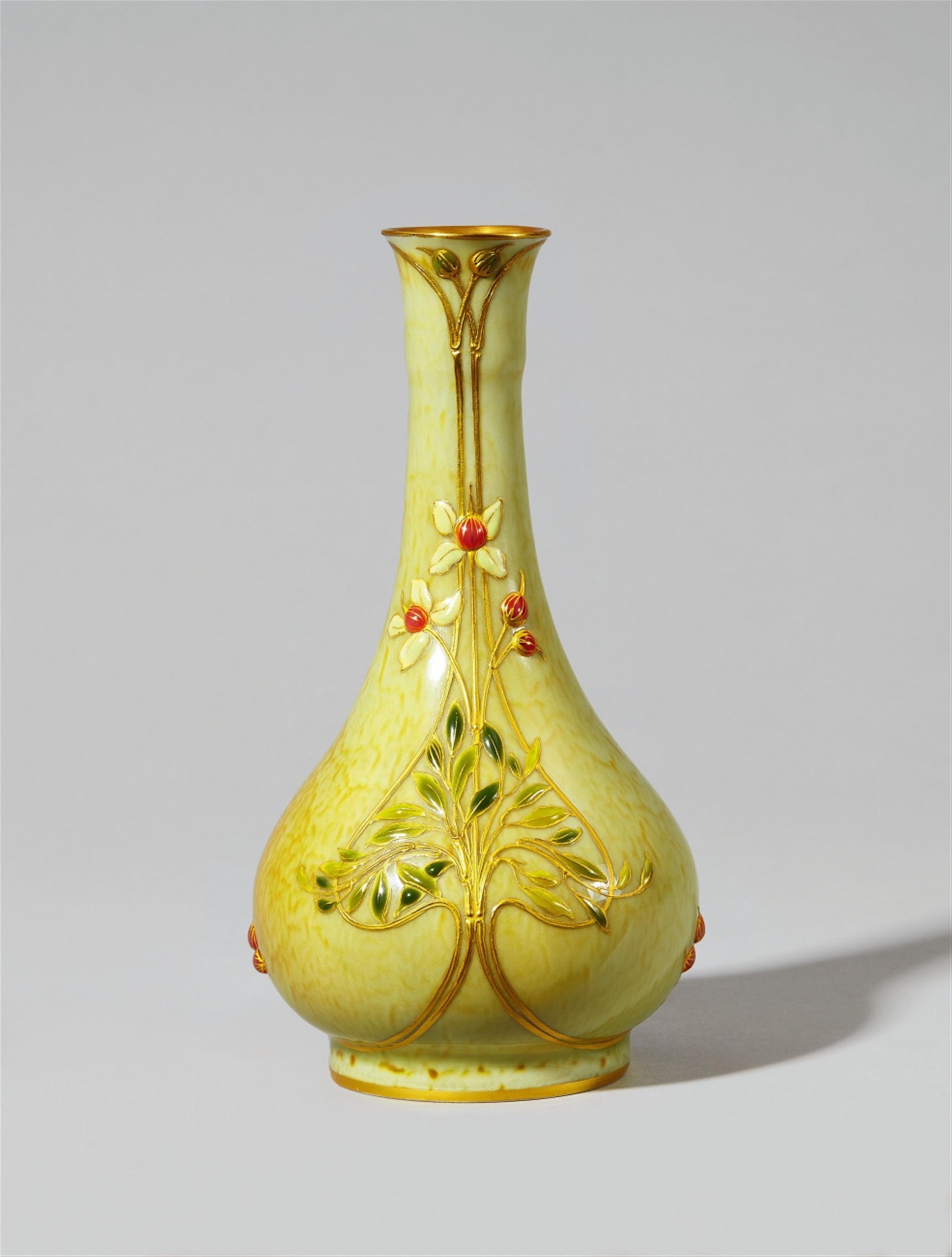 A Berlin KPM porcelain vase with enamel cabochons - image-1