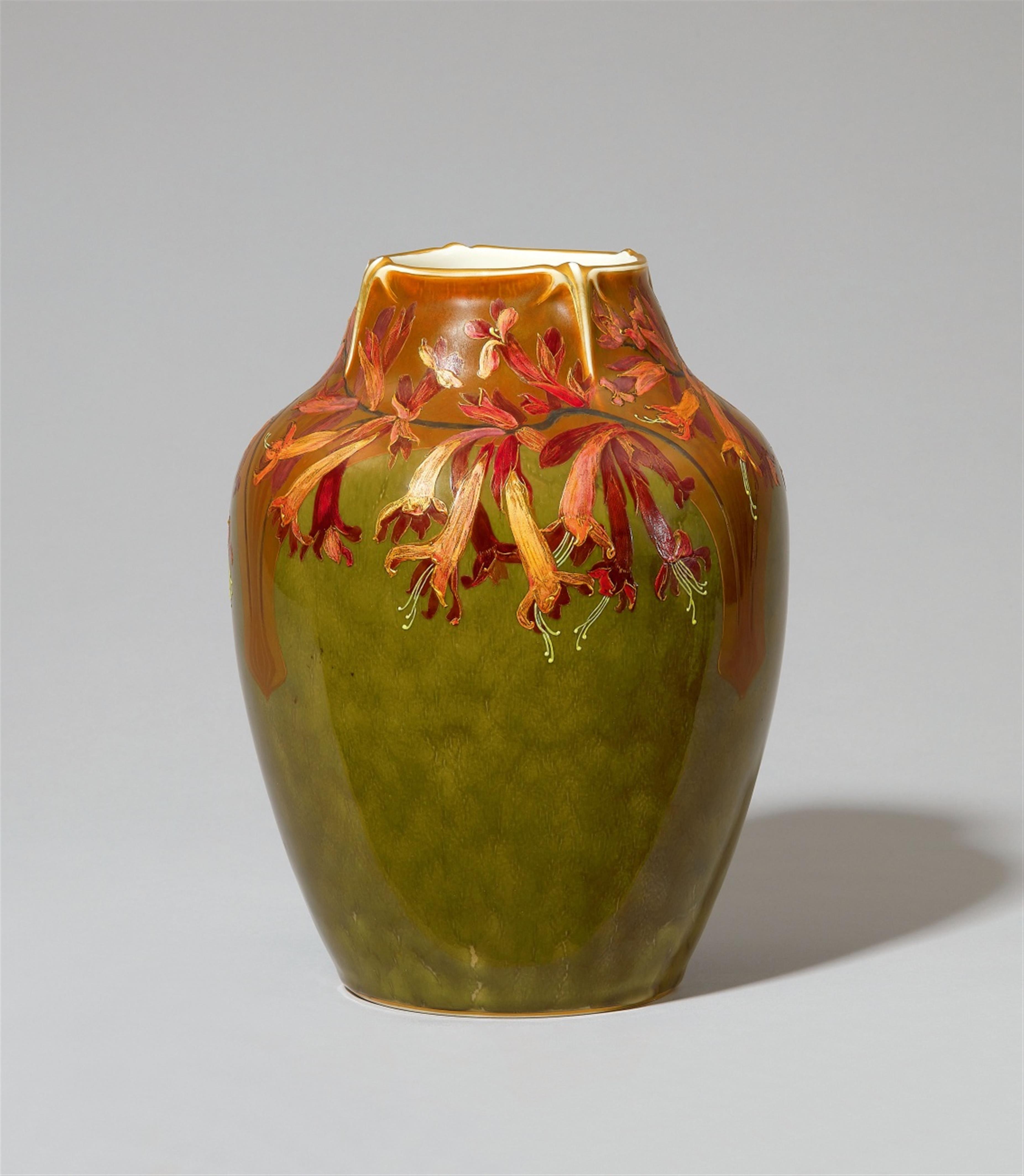 A Berlin KPM porcelain vase with honeysuckle decor - image-1