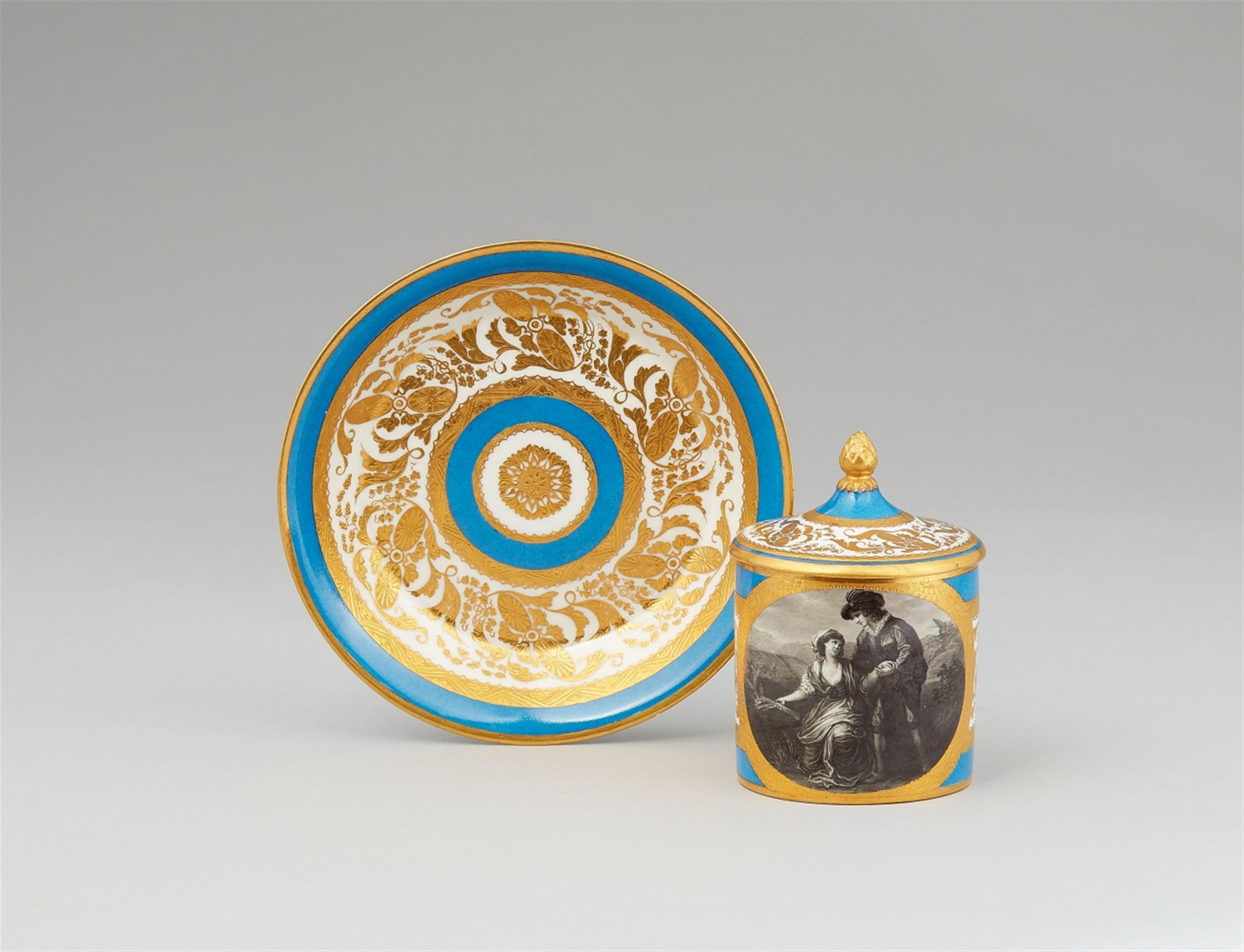 A Vienna porcelain cup and cover with Palemon and Lavinia - image-1