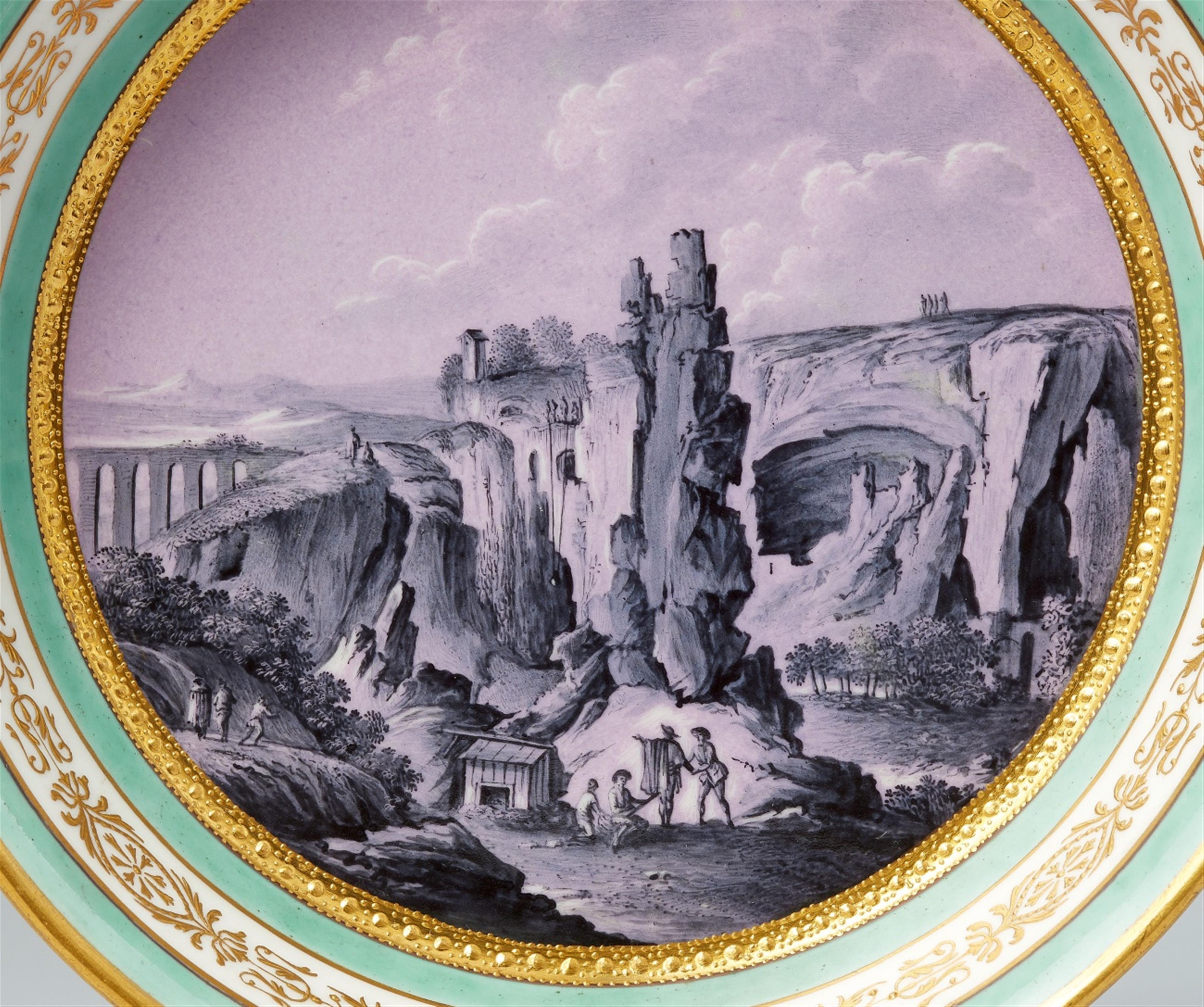 A Vienna porcelain cup and saucer with views of Syracuse - image-4