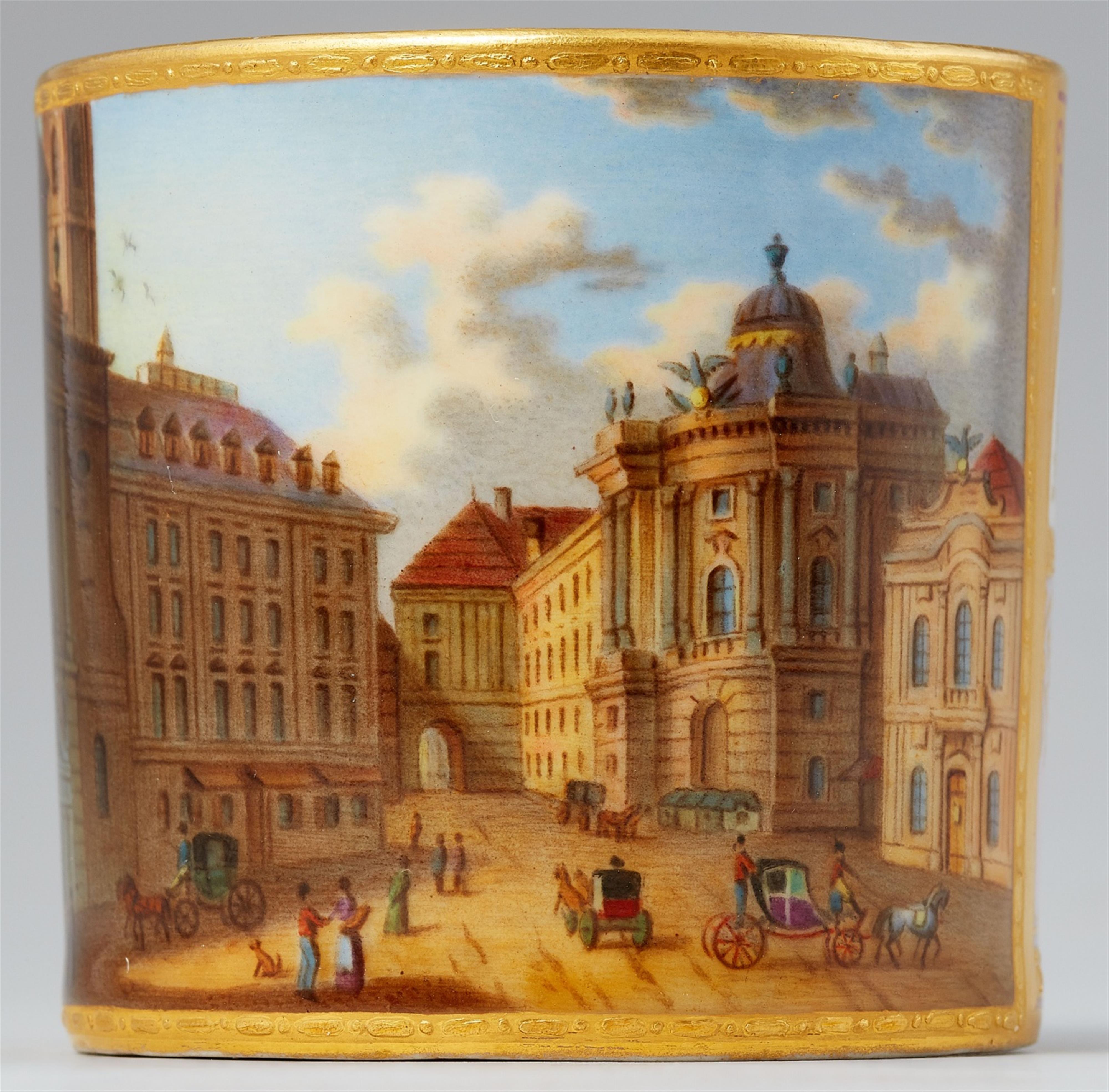 A Vienna porcelain cup with a depiction of Michaelerplatz - image-2