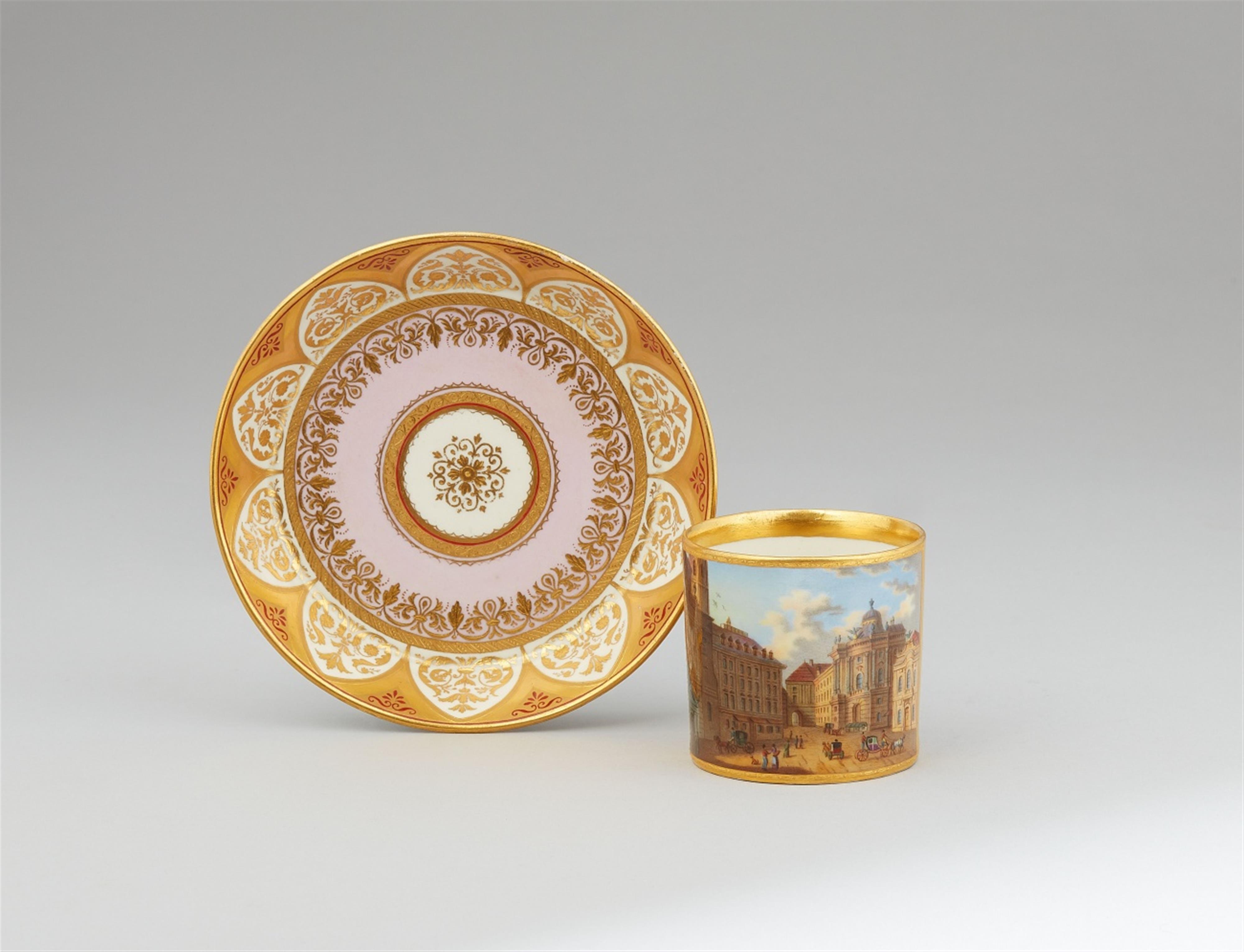 A Vienna porcelain cup with a depiction of Michaelerplatz - image-1