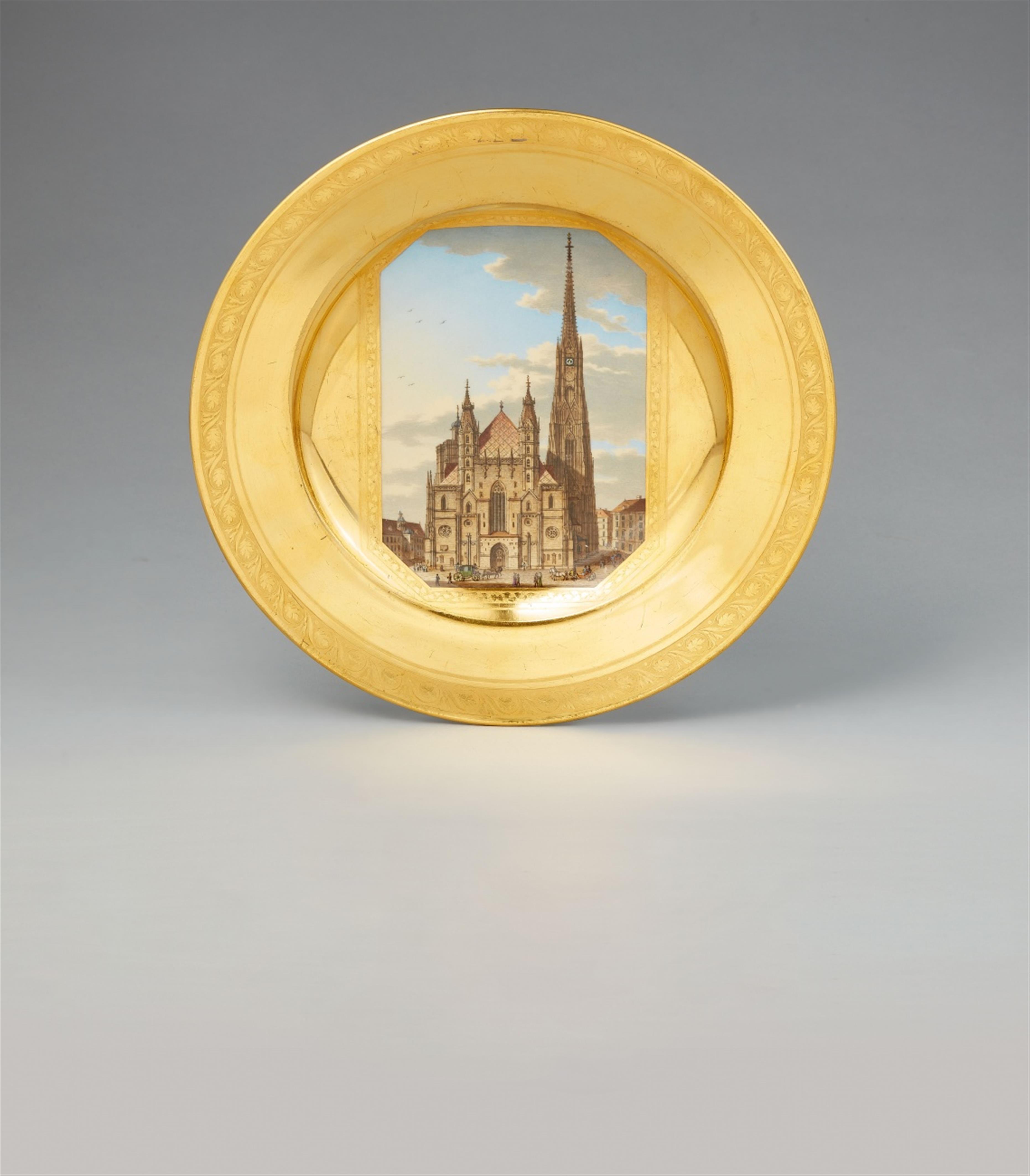 A Vienna porcelain plate with a view of Saint Stephan's Cathedral - image-1