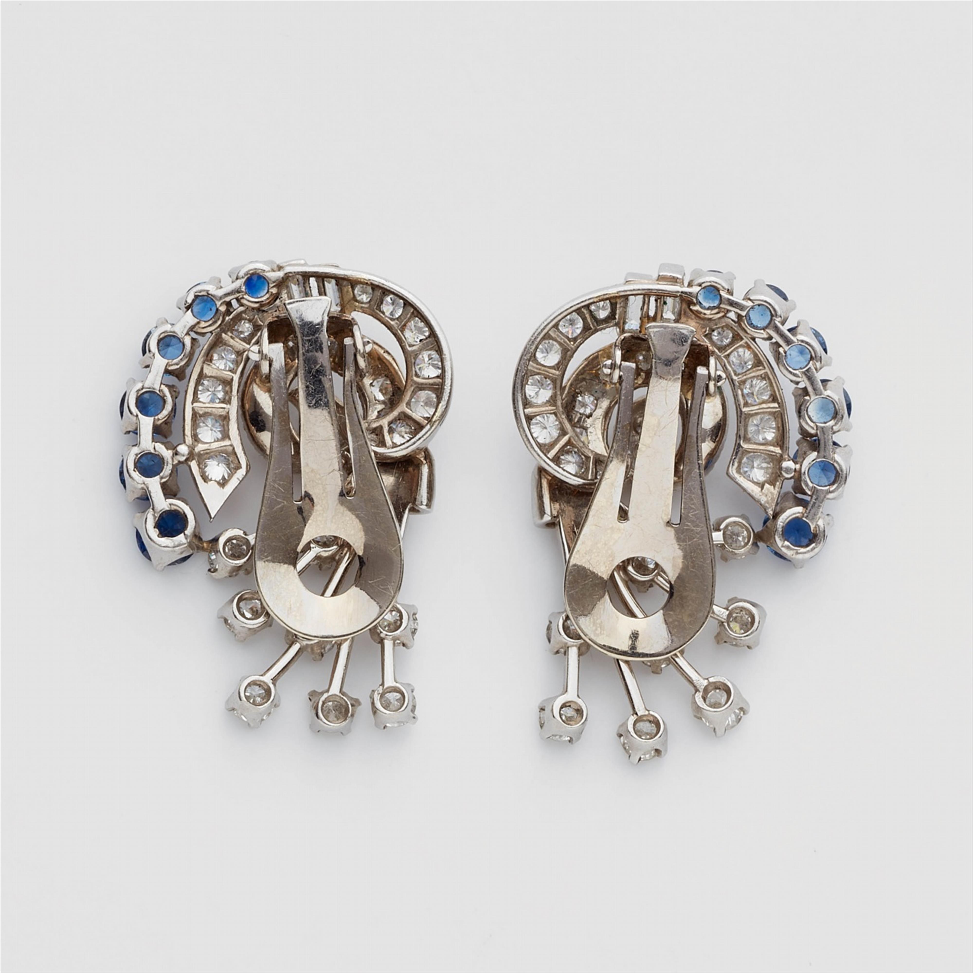 A pair of sapphire clip earrings - image-2