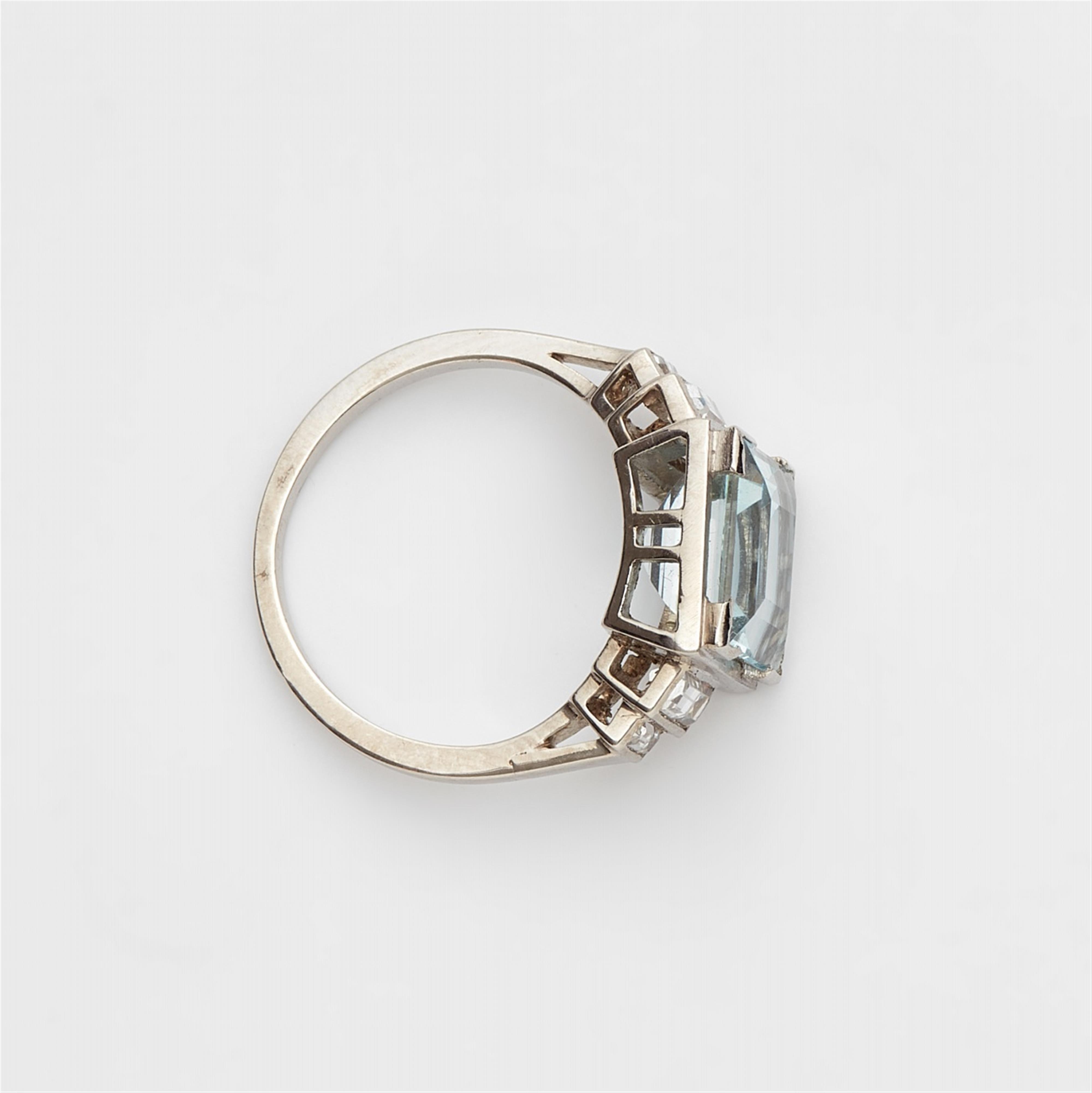A platinum and aquamarine ring - image-2