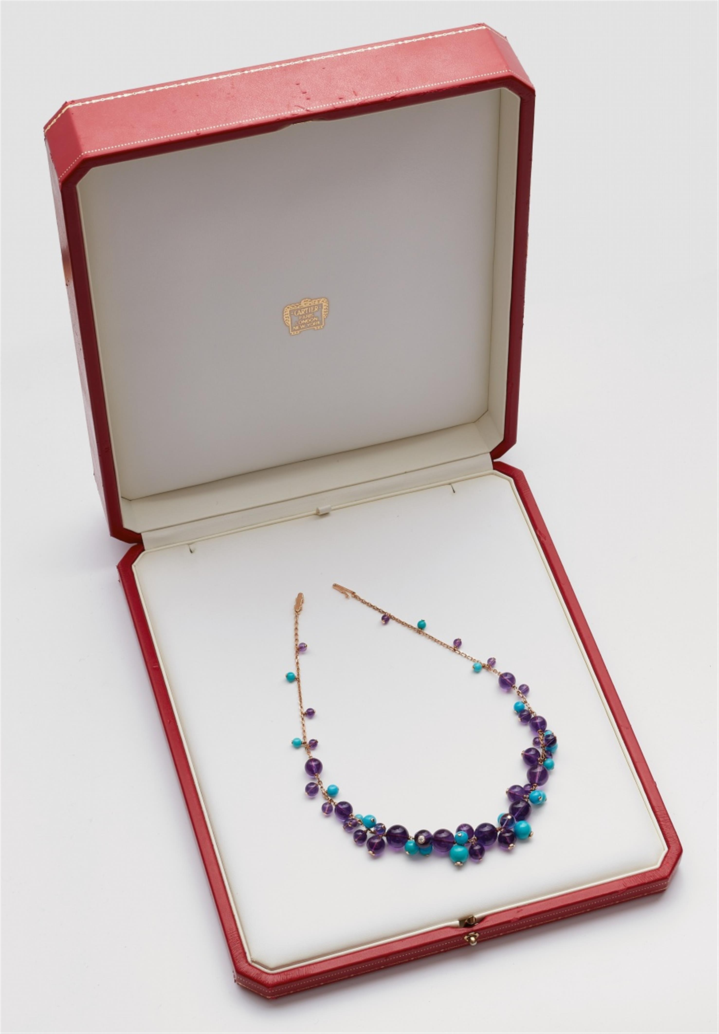 An 18k rose gold turquoise and amethyst necklace "Les Delices de Goa" - image-2