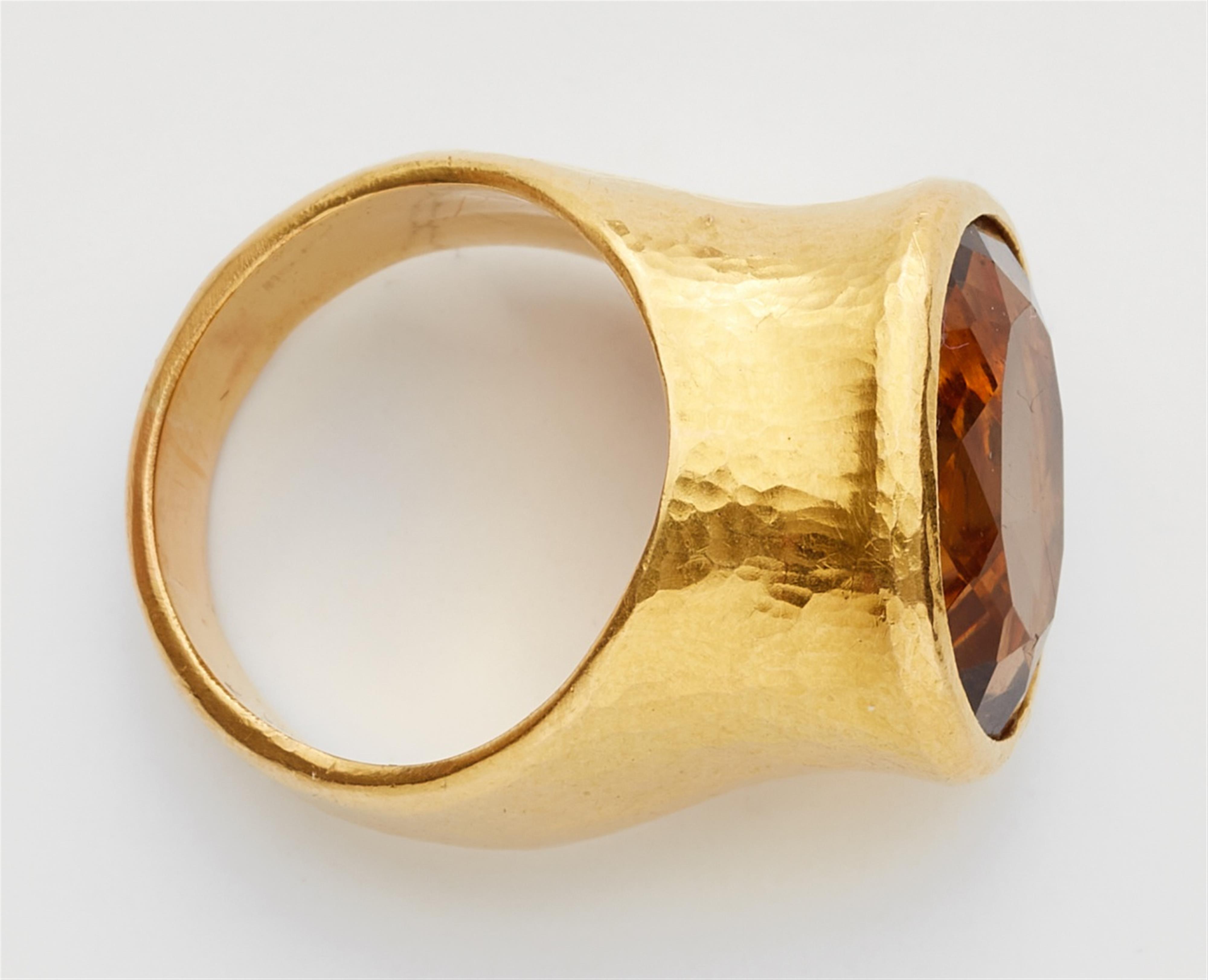 A 21k gold and smoky quartz ring - image-2