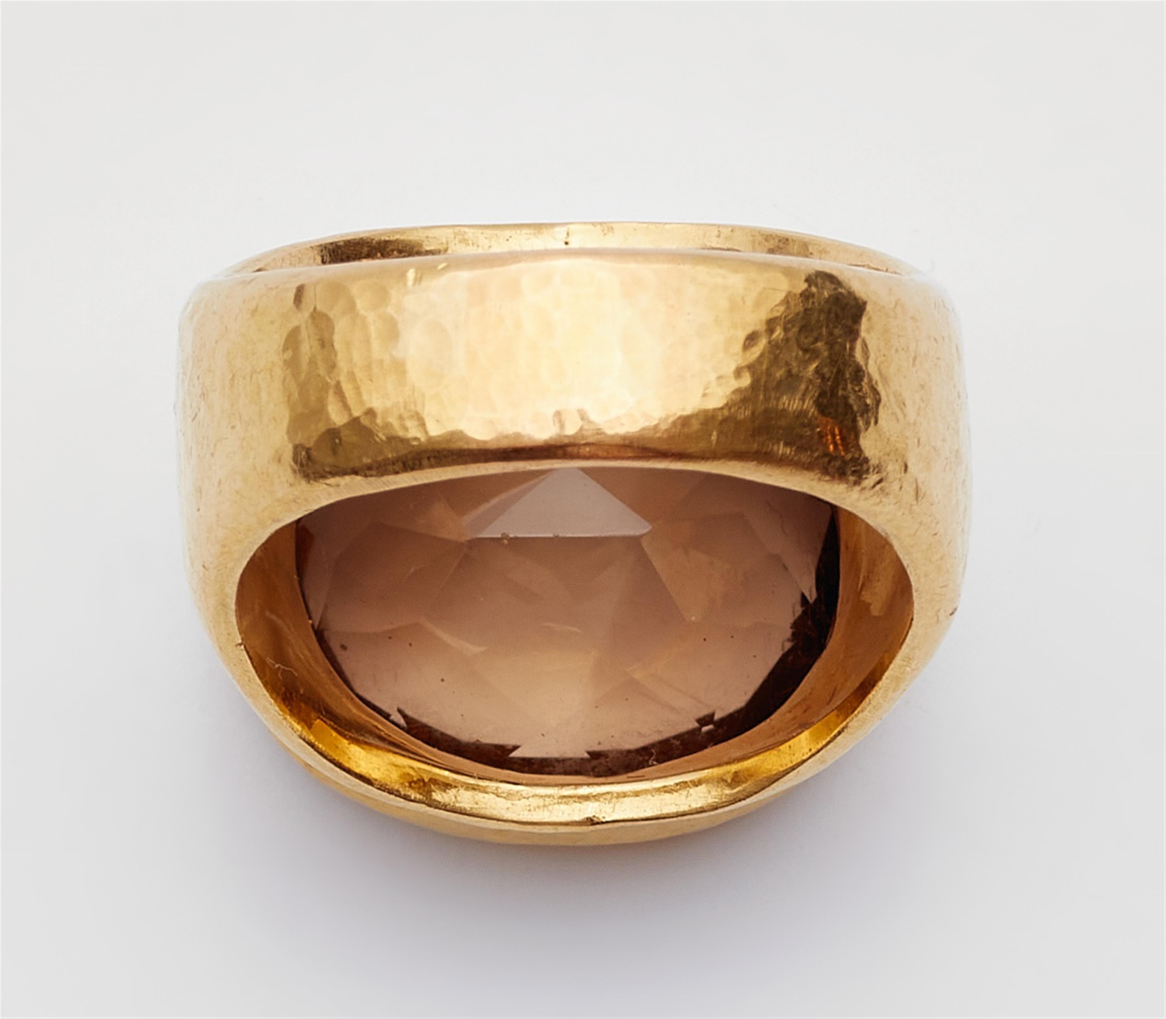 A 21k gold and smoky quartz ring - image-3