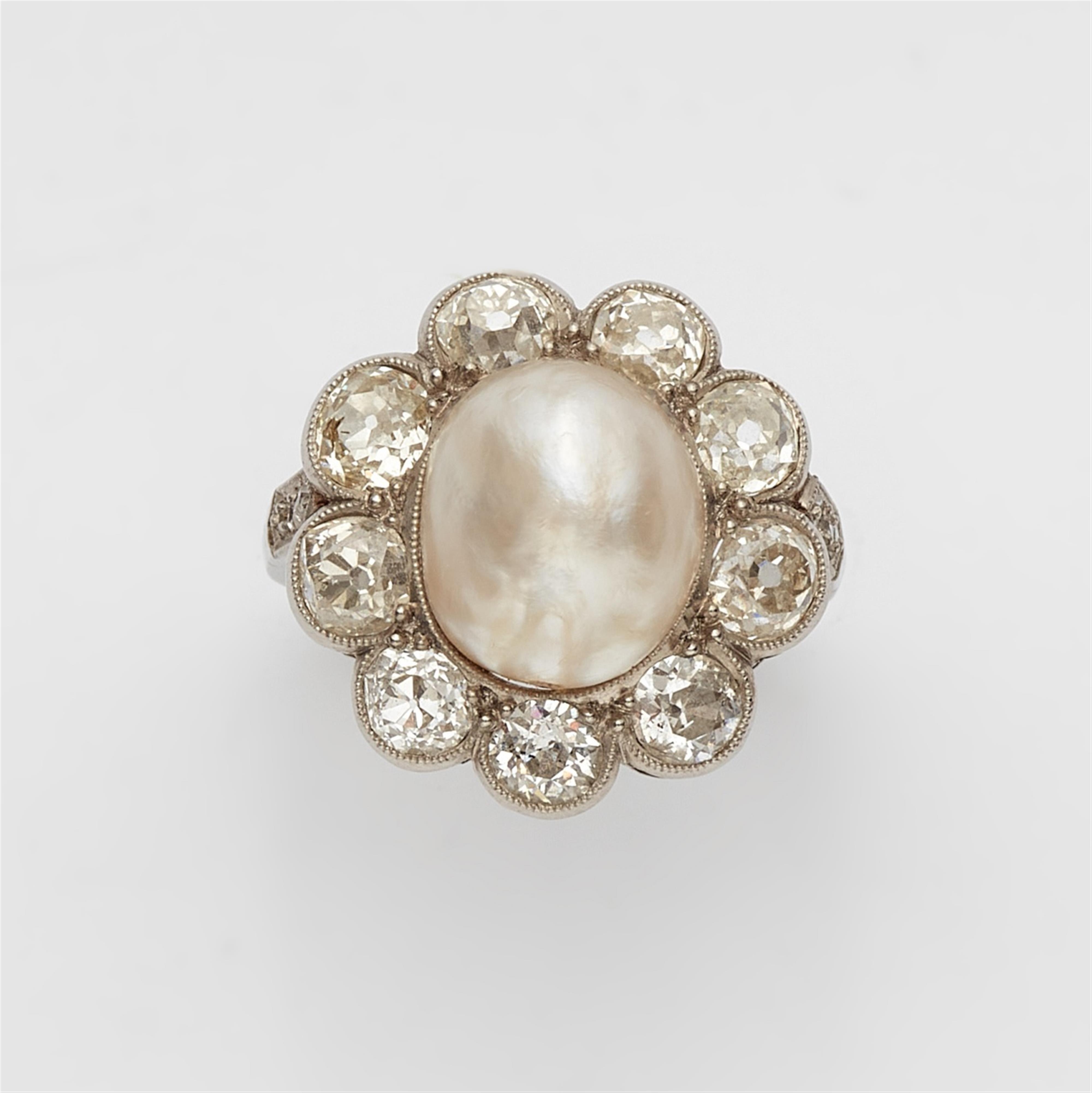 A Belle Epoque diamond and pearl ring - image-1