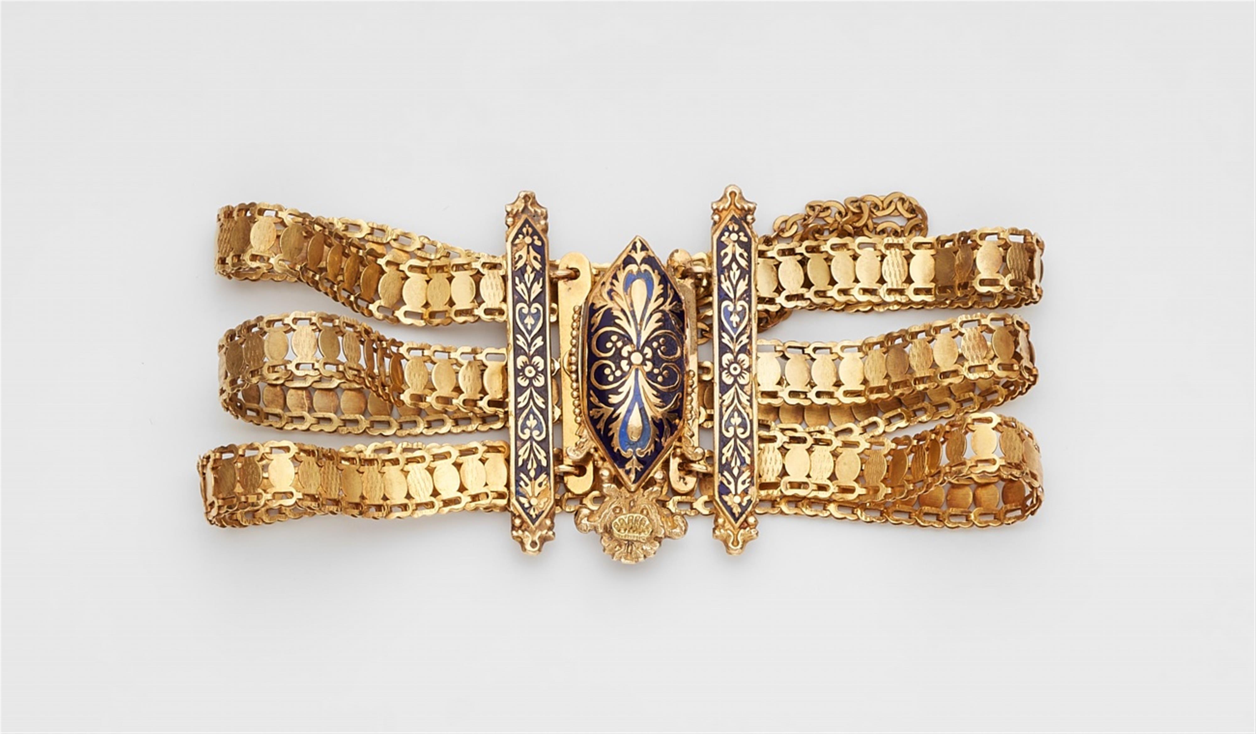 An 18k gold and enamel sautoir with a slide and bracelet - image-3