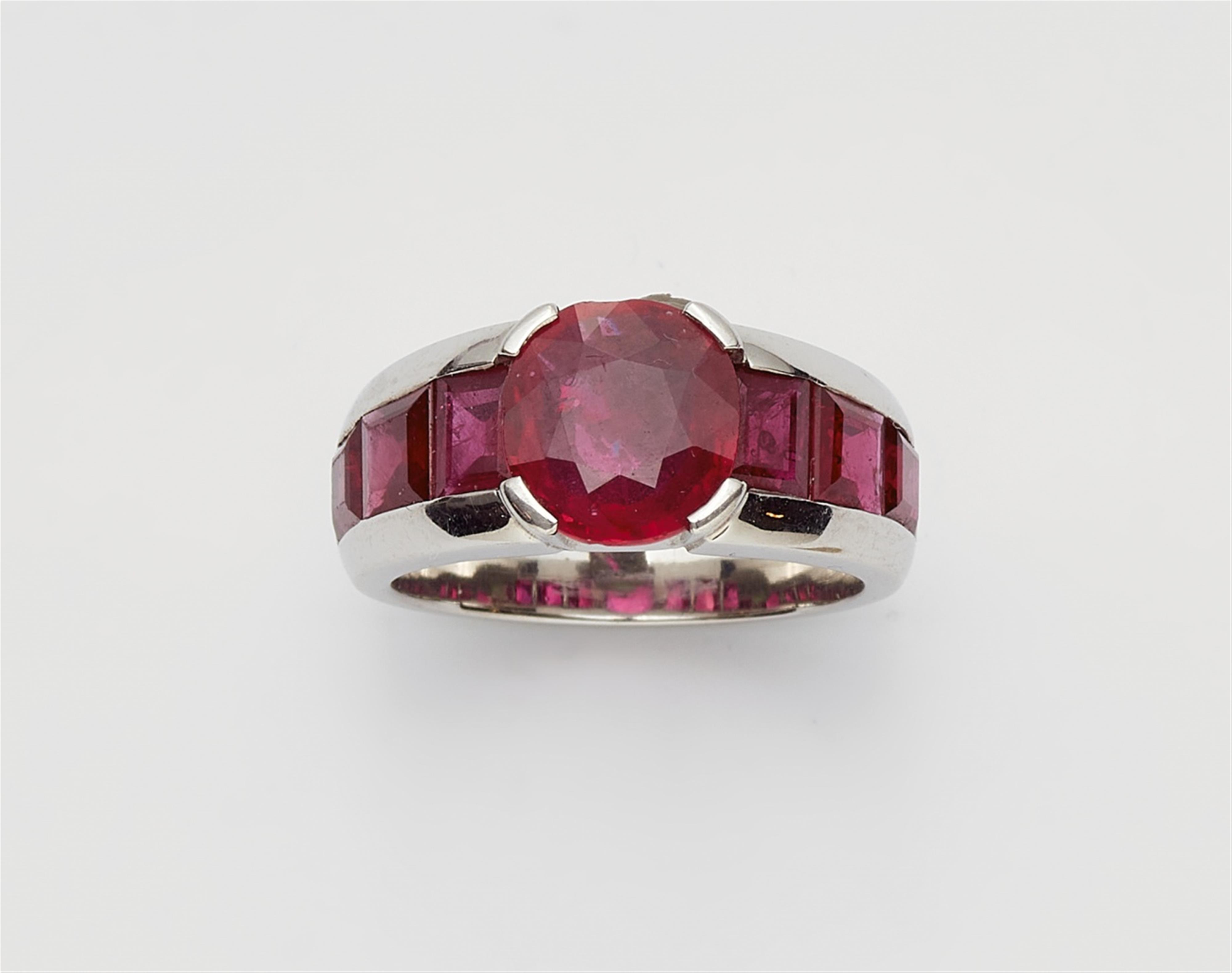 A platinum and ruby ring - image-1