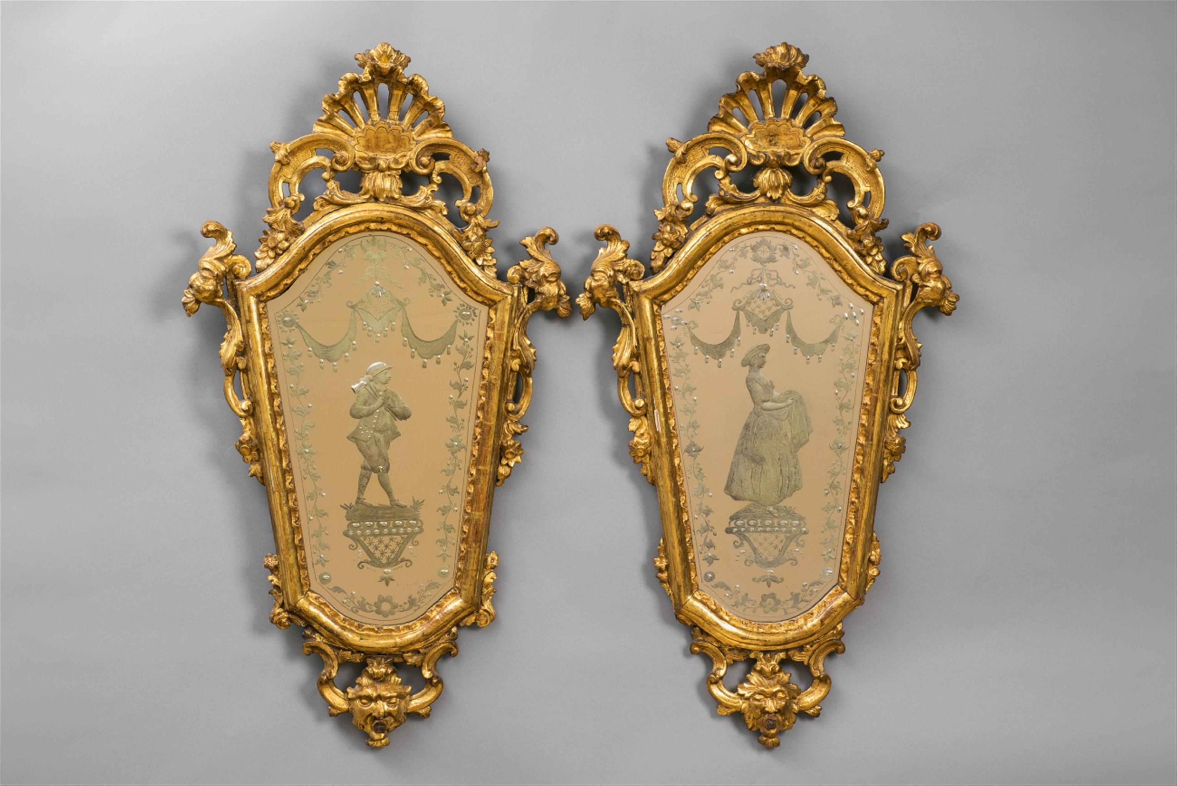 A pair of Venetian giltwood mirrors - image-1