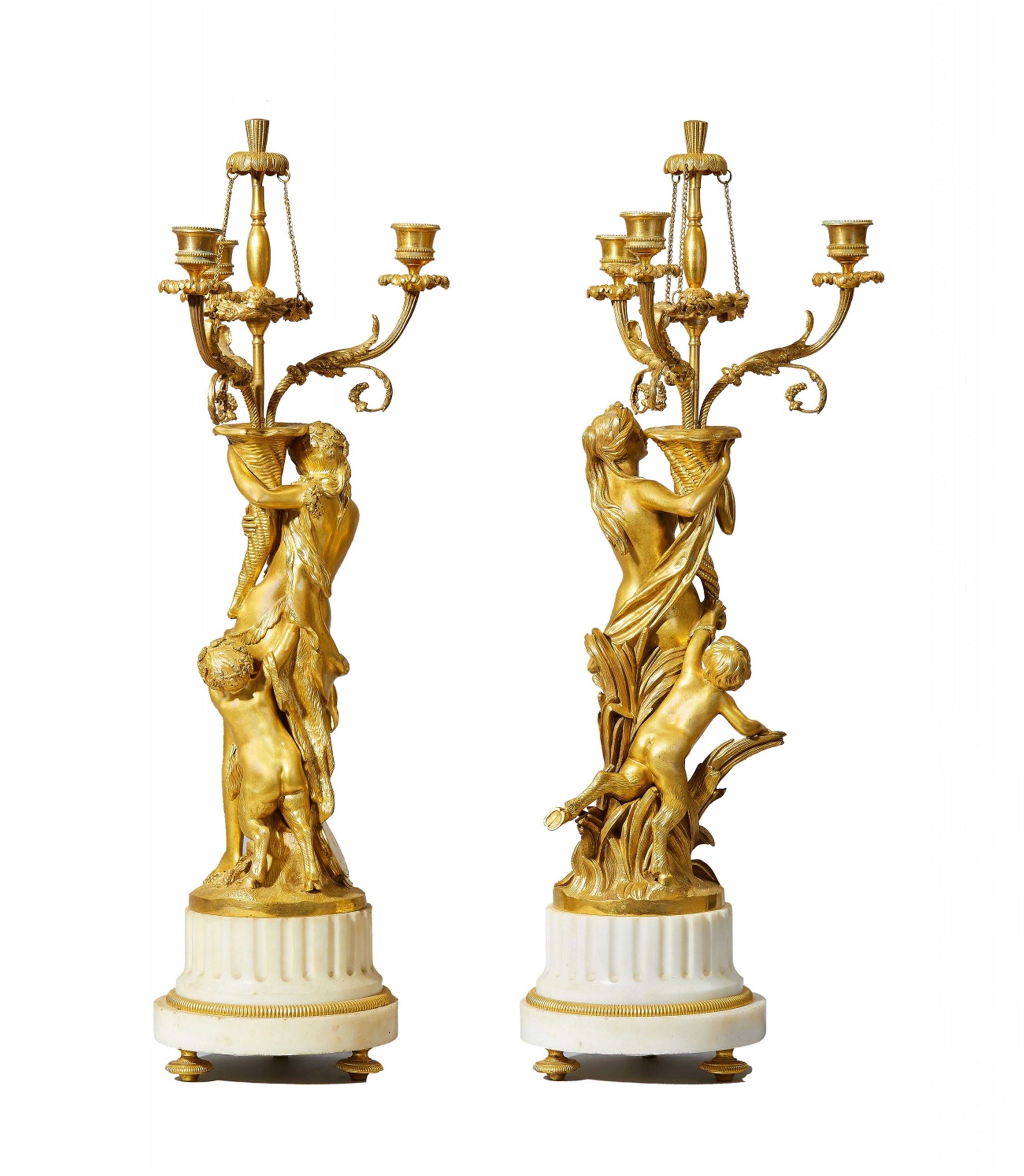 A pair of Neoclassical ormolu girandoles with nymphs and maenads - image-2