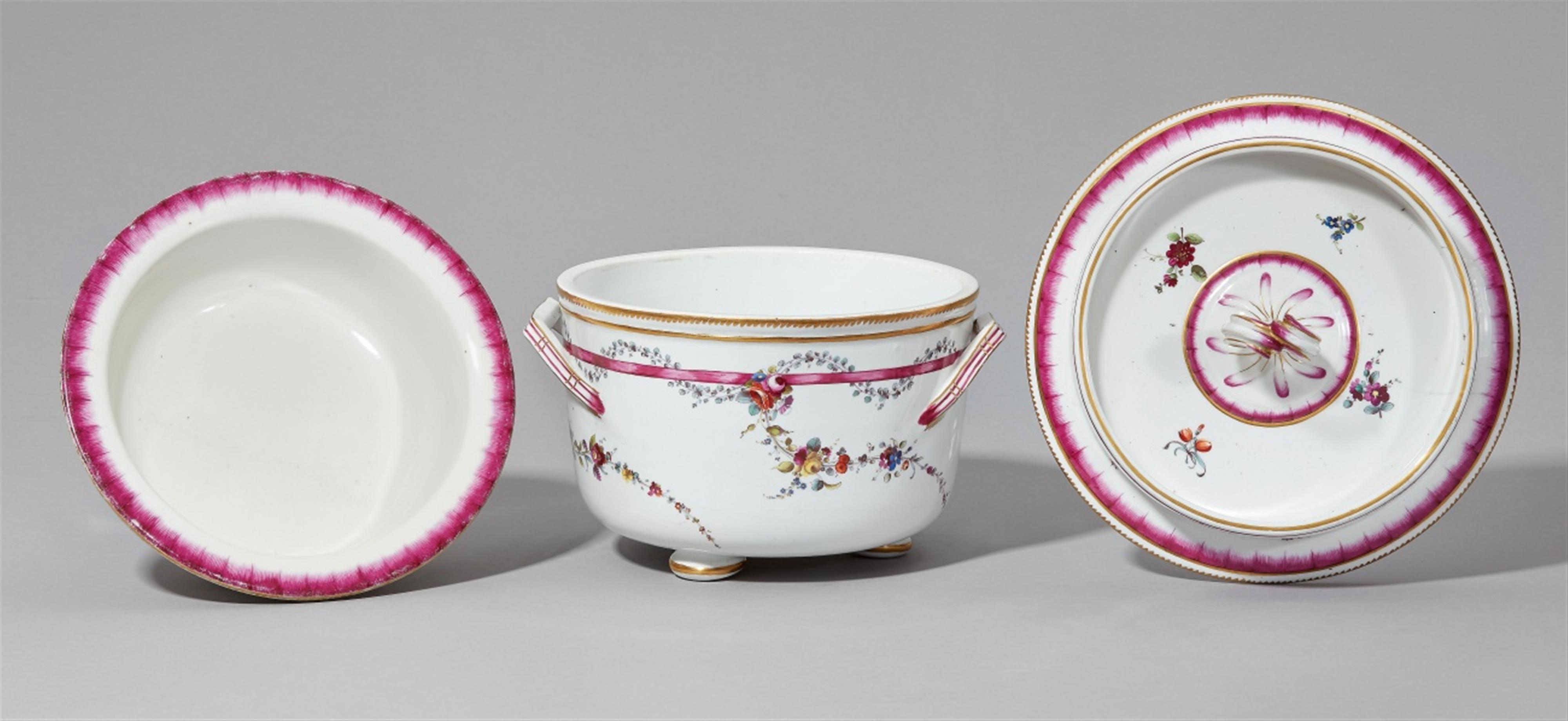 A three-piece Ansbach porcelain ice pail with floral garlands - image-2