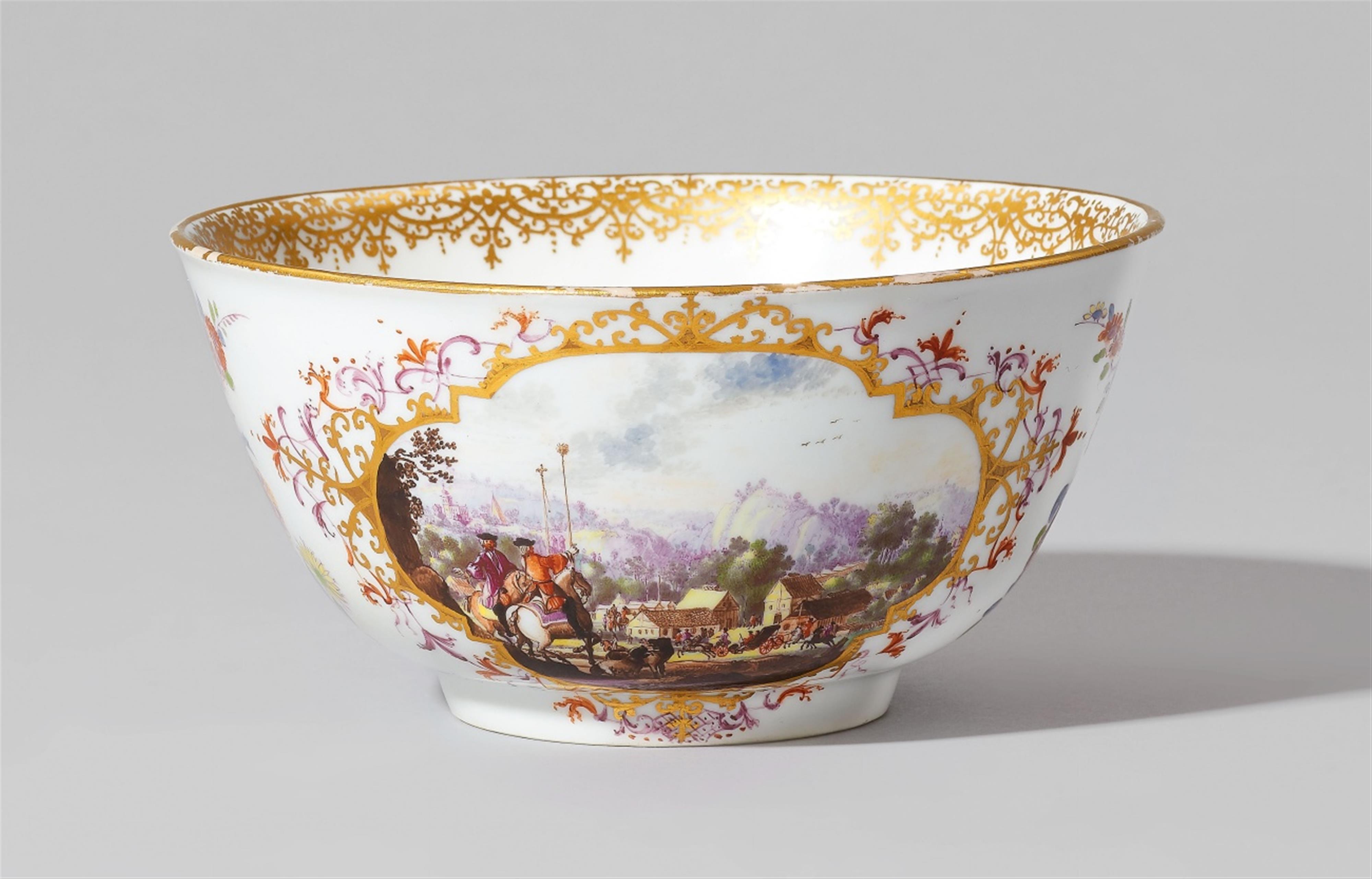 A Meissen porcelain slop bowl with merchant navy scenes - image-2