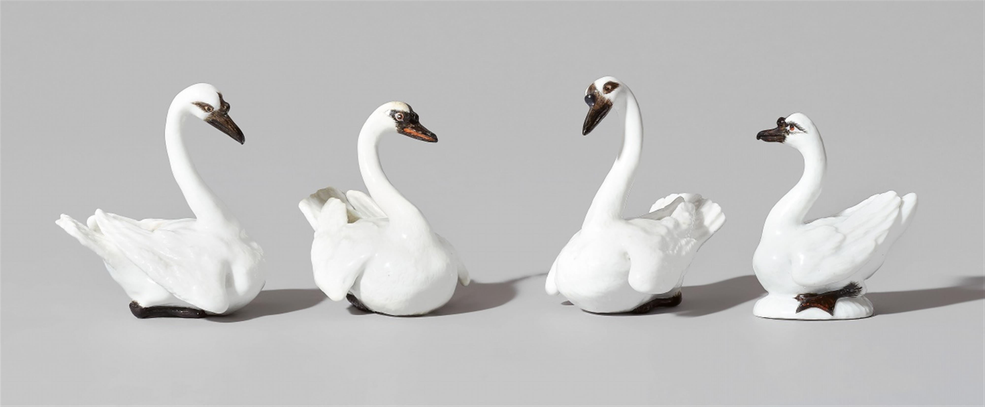 Four Meissen porcelain models of swans - image-1