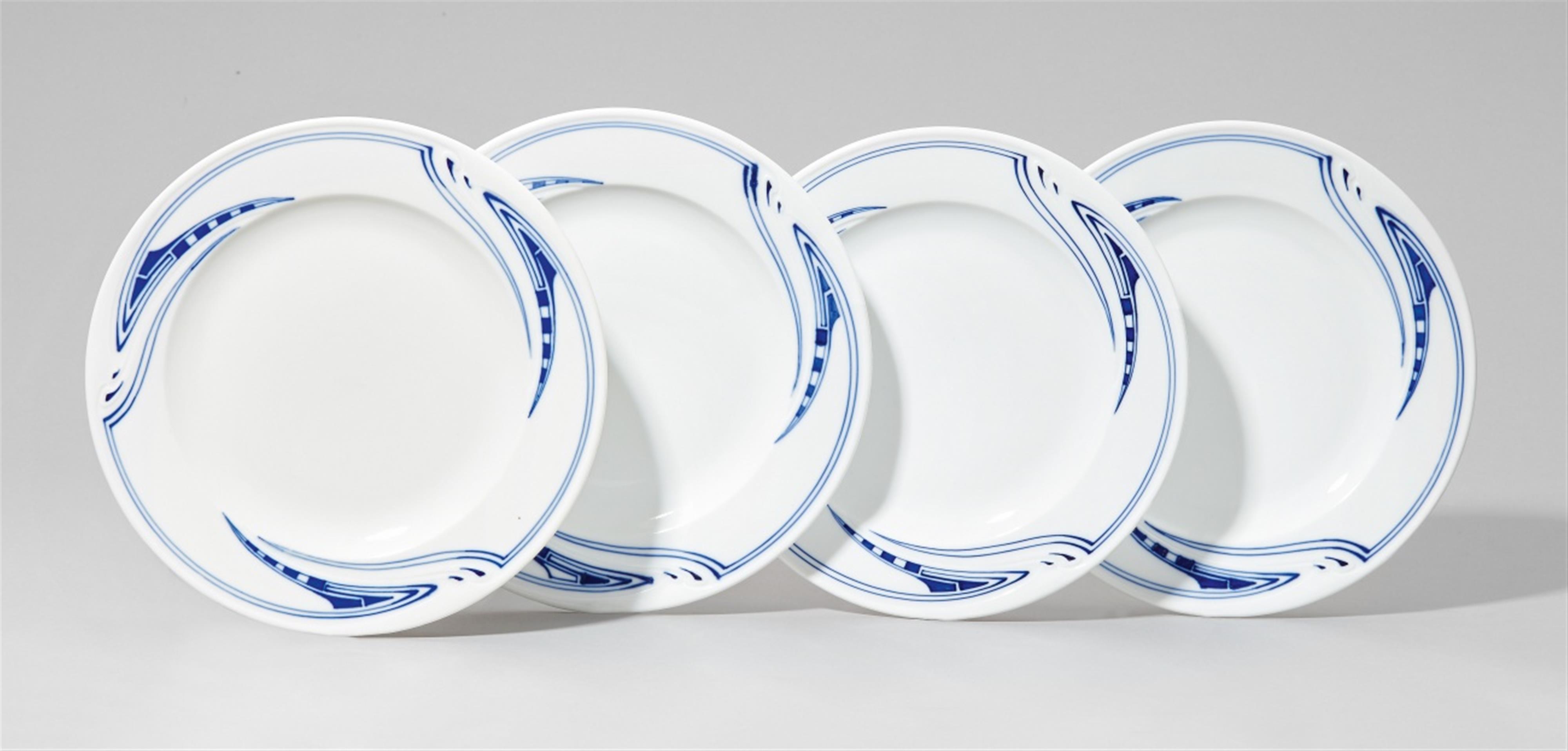 Four Meissen porcelain dinner plates by Henry van de Velde - image-1