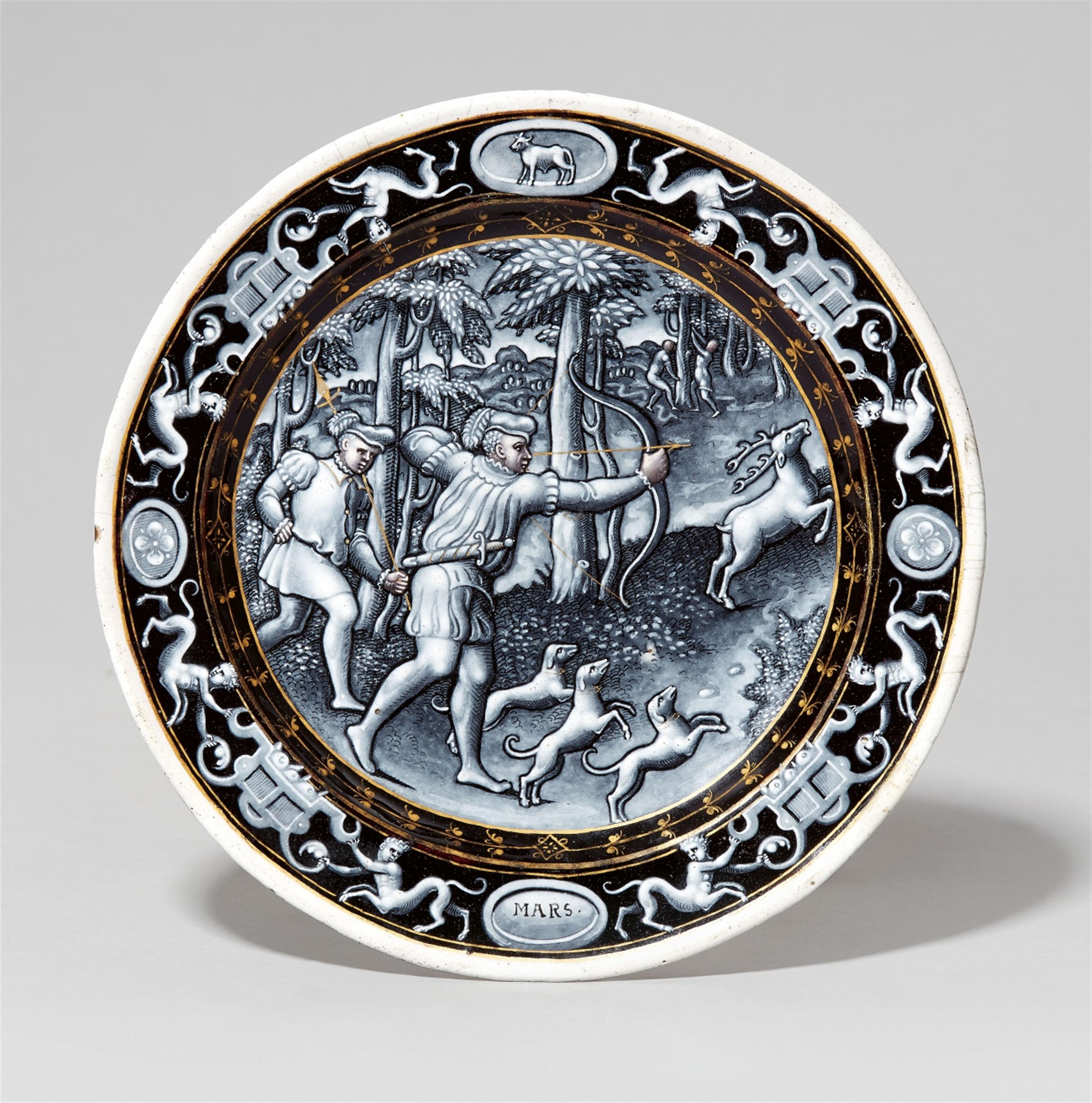 A Limoges enamel calendar plate for the month of March - image-1