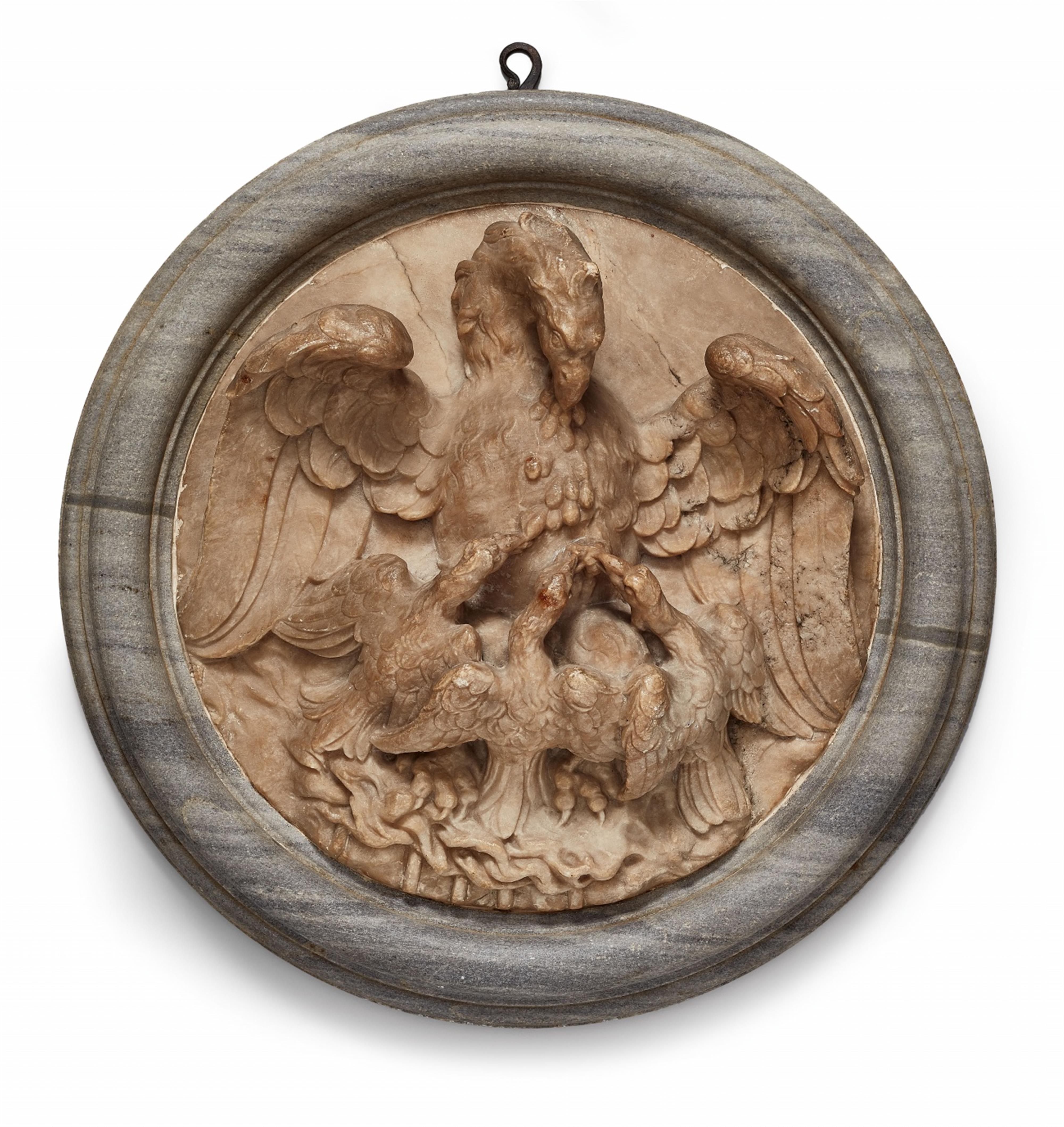A relief plaque with an allegorical depiction of a pelican - image-1