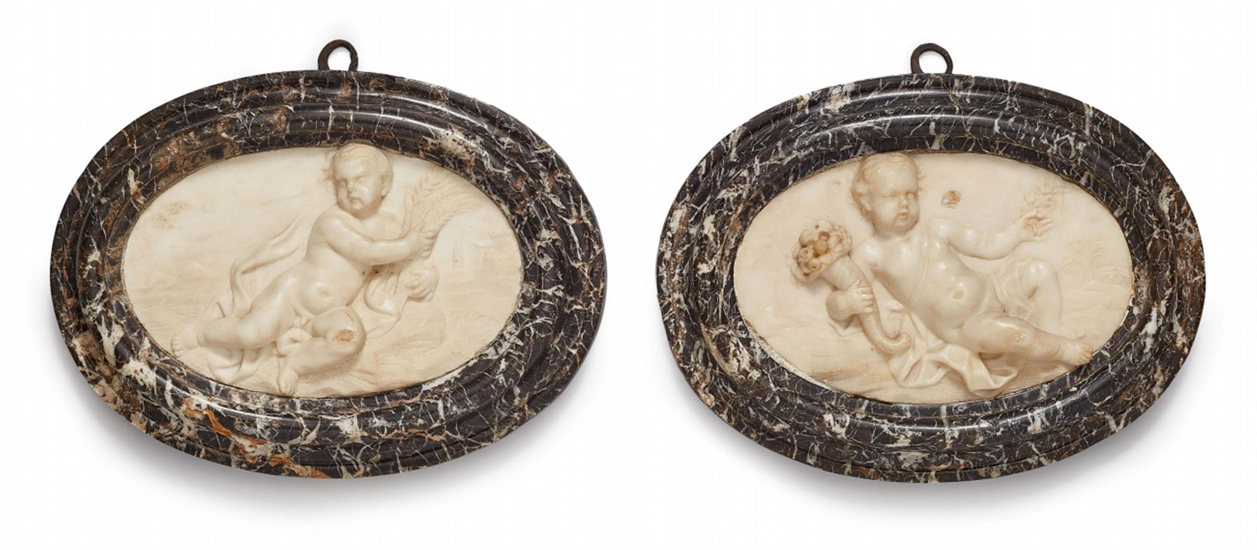 A pair of relief plaques with allegories of spring and summer - image-1