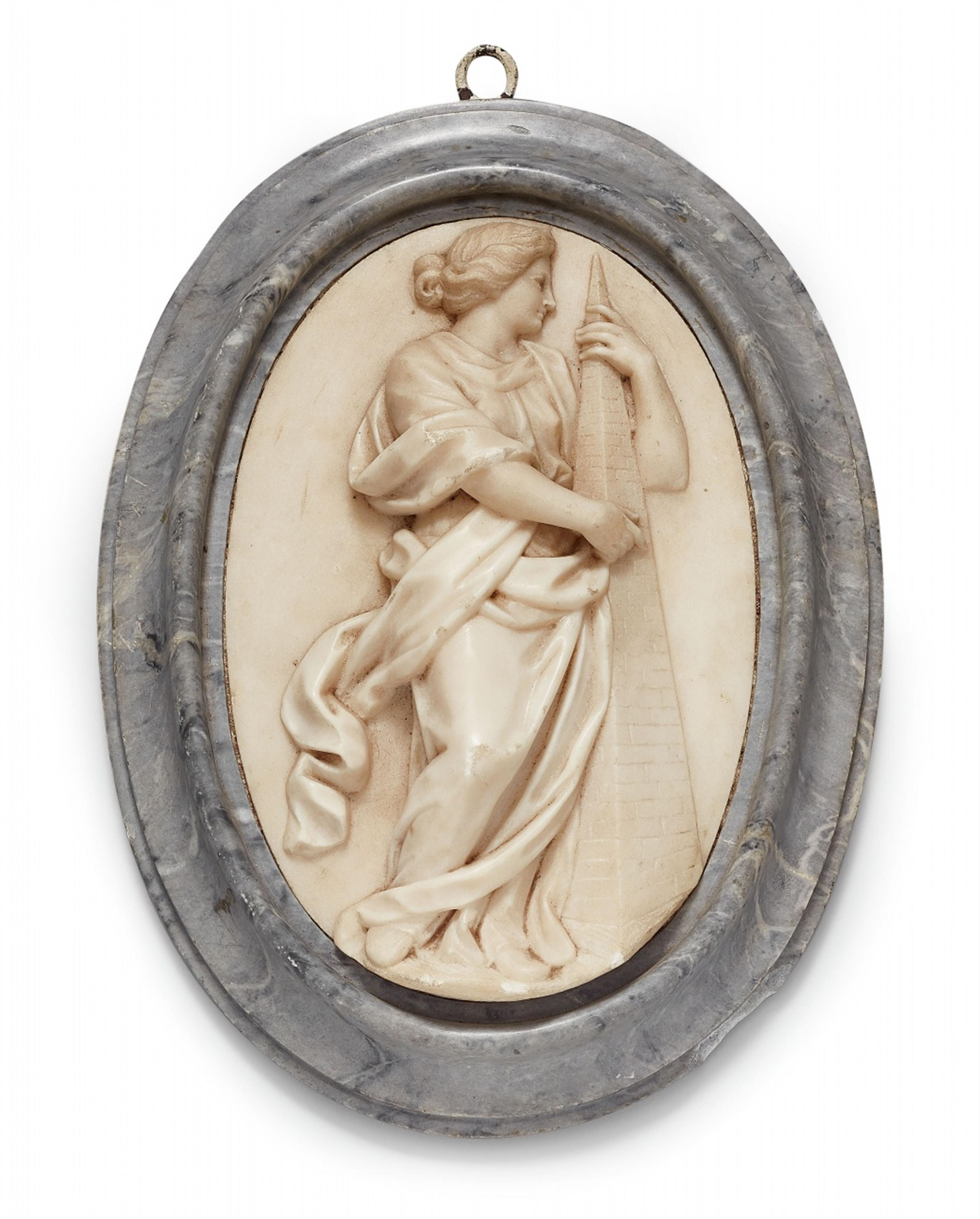 A pair of marble plaques with allegorical figures - image-1