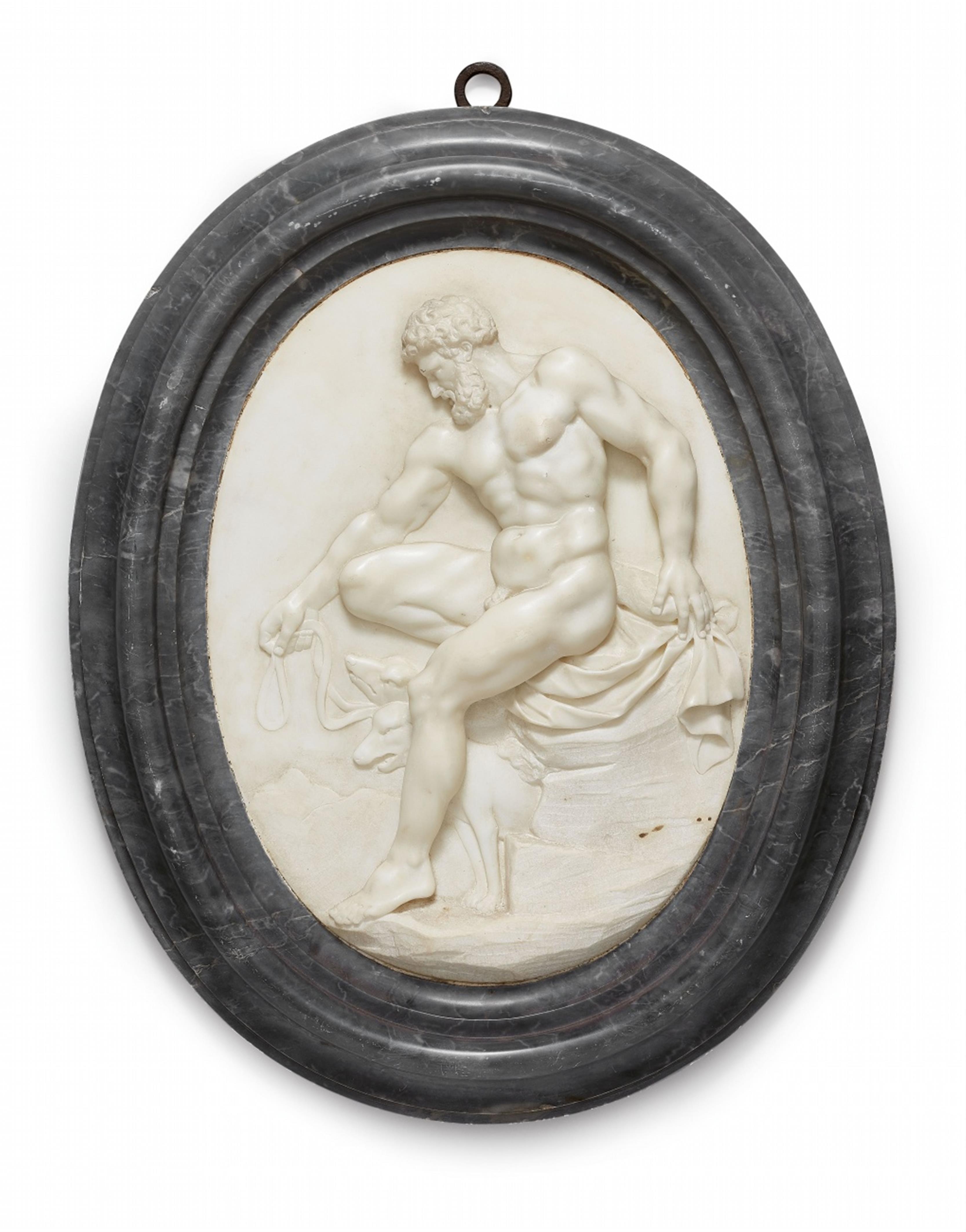 Two marble plaques with Heracles and Omphale - image-1