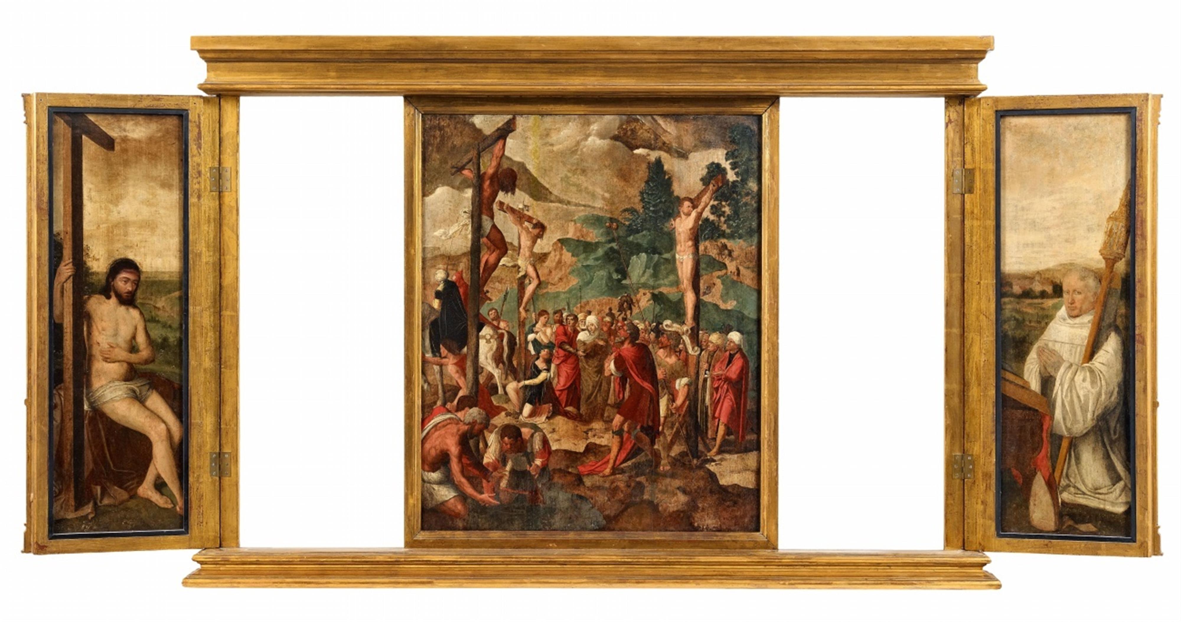 Niederländischer Meister 16. Jahrhundert - Flügelaltar mit der Kreuzigung Christi - image-4